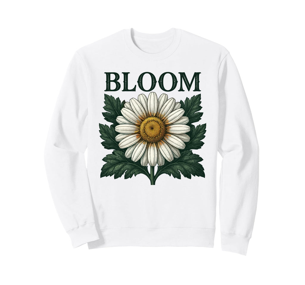 Daisy Bloom Botanical Illustration Art Sweatshirt - Streetwear Style Unisex - T-Shirt, Sweatshirt, Hoodie