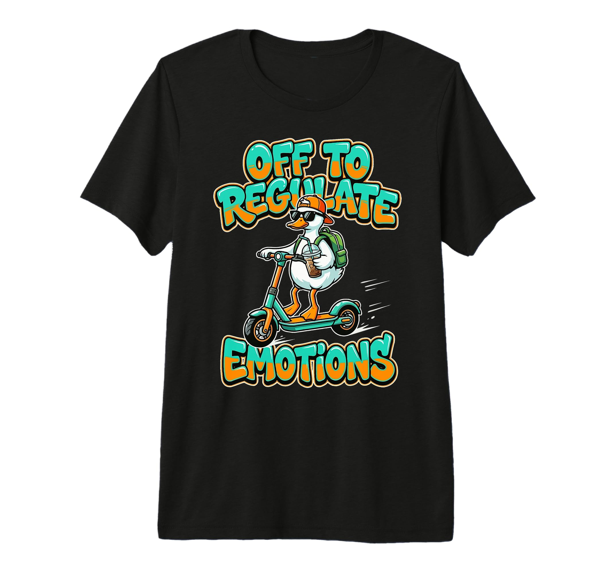 Off To Regulate Emotions Funny Duck T-Shirt - Minimalist Print Men Women - T-Shirt, Sweatshirt, Hoodie