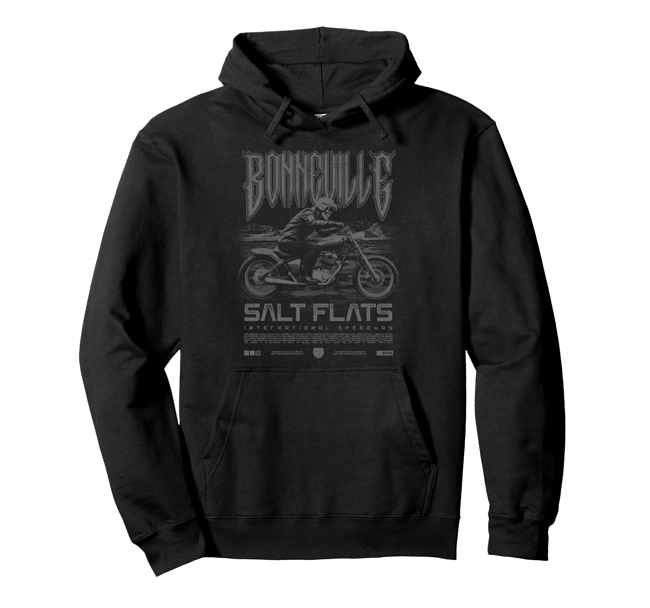 Bonneville Salt Flats Motorcycle Racing Hoodie - Unique Graphic for Adults - T-Shirt, Sweatshirt, Hoodie