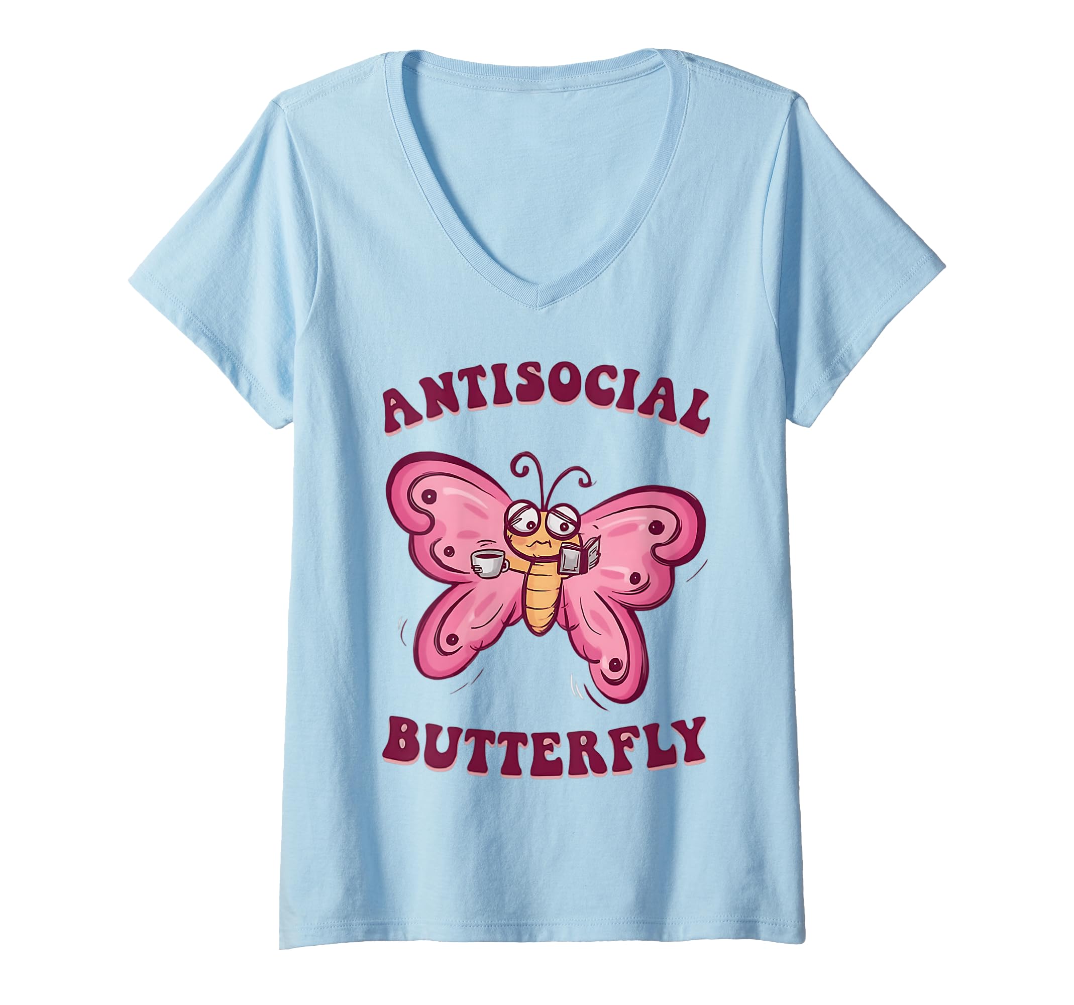 Womens Groovy Anti Social Butterfly T-Shirt - Aesthetic Graphic Men Women - T-Shirt, Sweatshirt, Hoodie