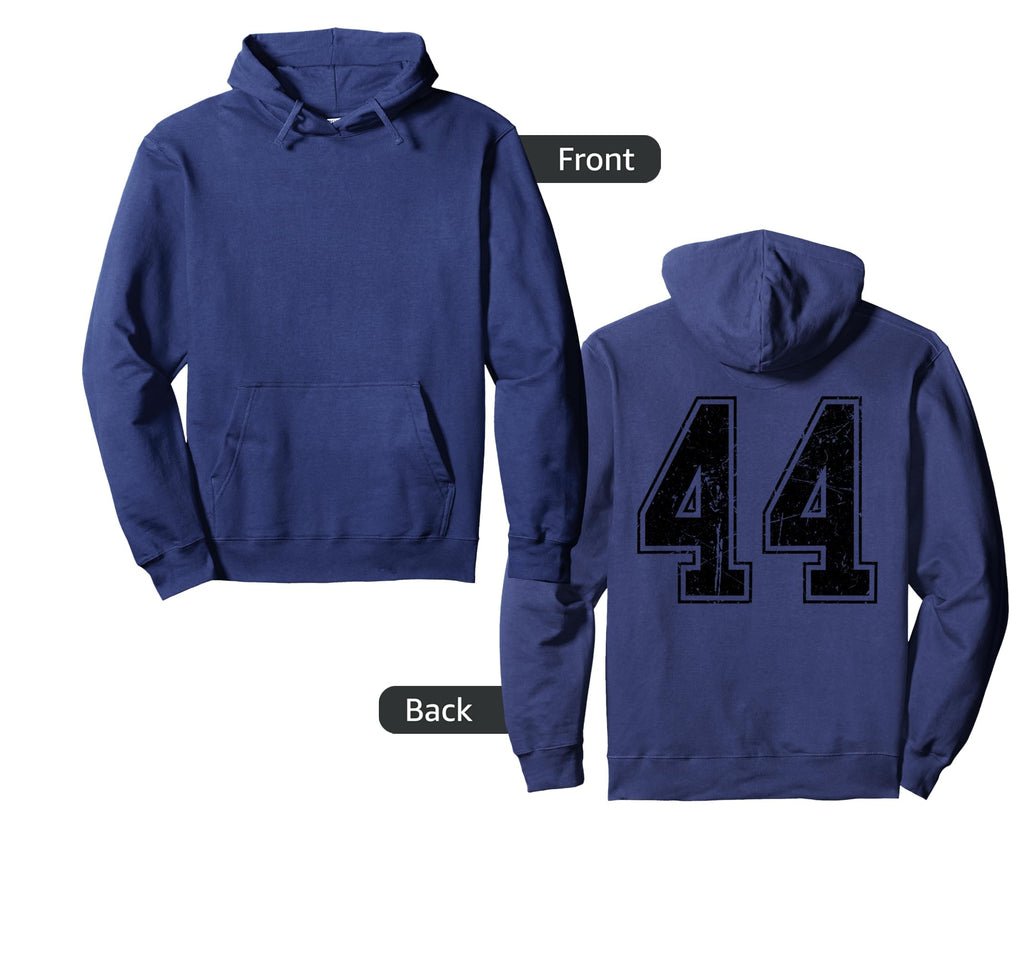 Number 44 Distressed Grunge Jersey Hoodie - Casual Everyday Wear Unisex - T-Shirt, Sweatshirt, Hoodie