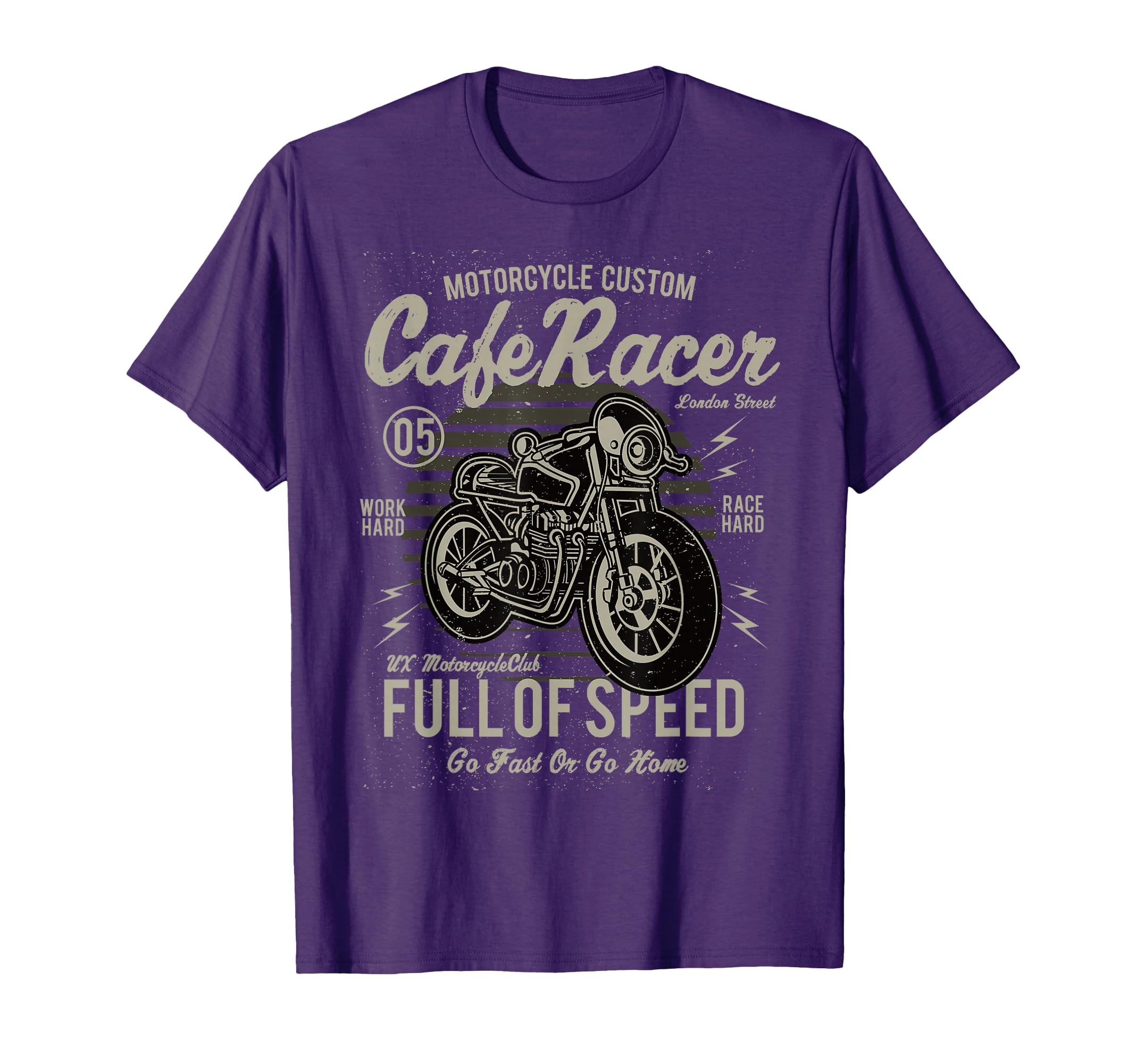 Motorcycle Biker Cafe Racer Full Speed T-Shirt - Novelty Apparel for Adults - T-Shirt, Sweatshirt, Hoodie