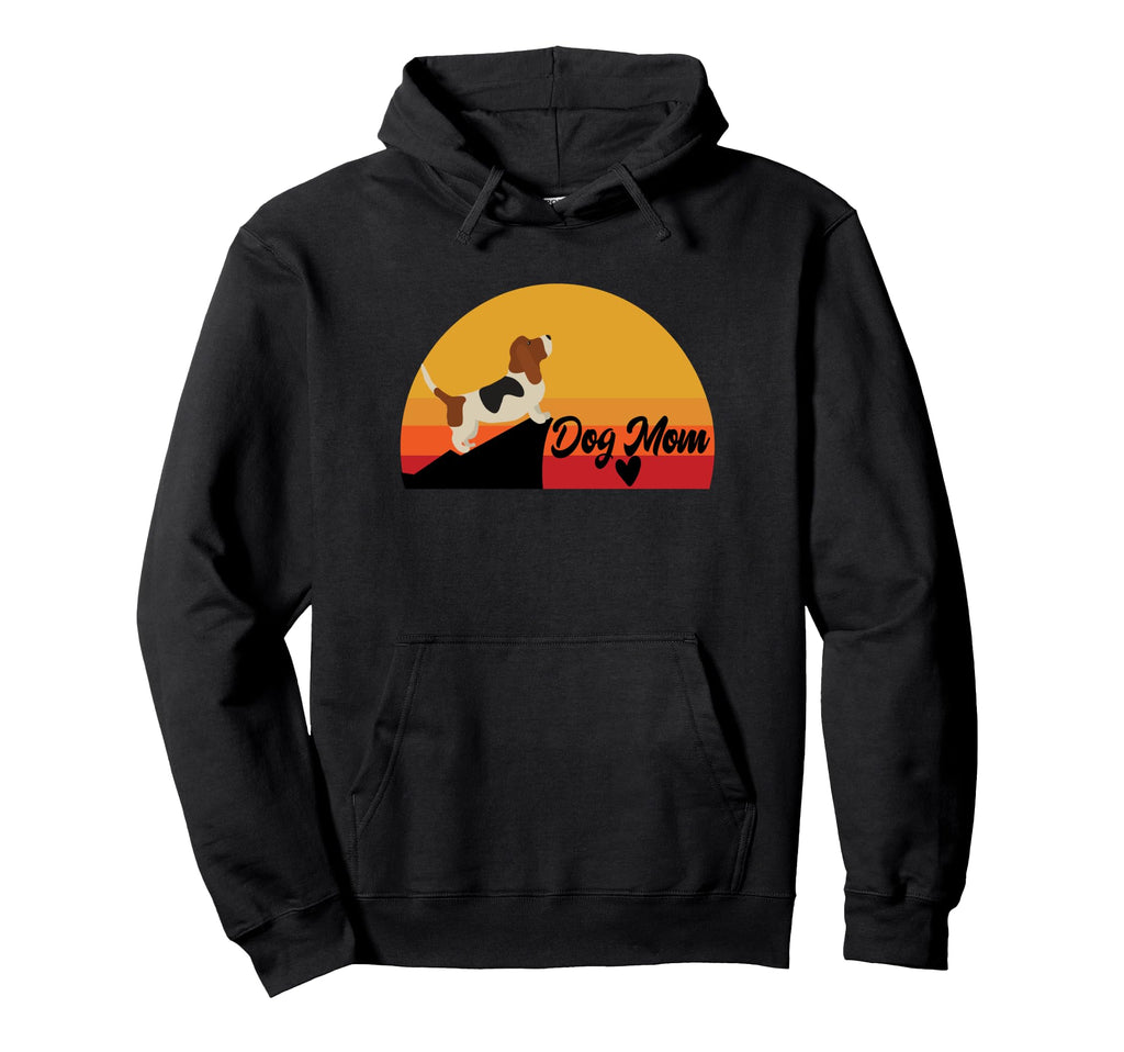 Basset Hound Dog Mom Sunset Hoodie - Graphic Print Men Women - T-Shirt, Sweatshirt, Hoodie