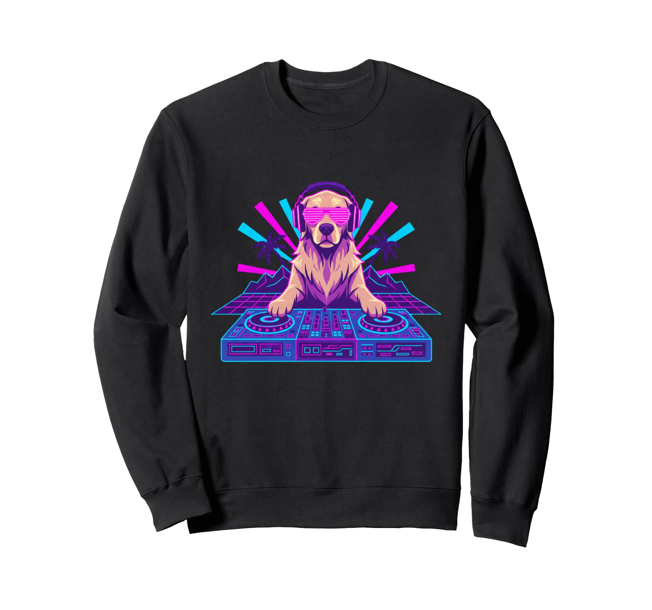 Funny Dj Golden Retriever Dog Sweatshirt - Unique Graphic for Adults - T-Shirt, Sweatshirt, Hoodie