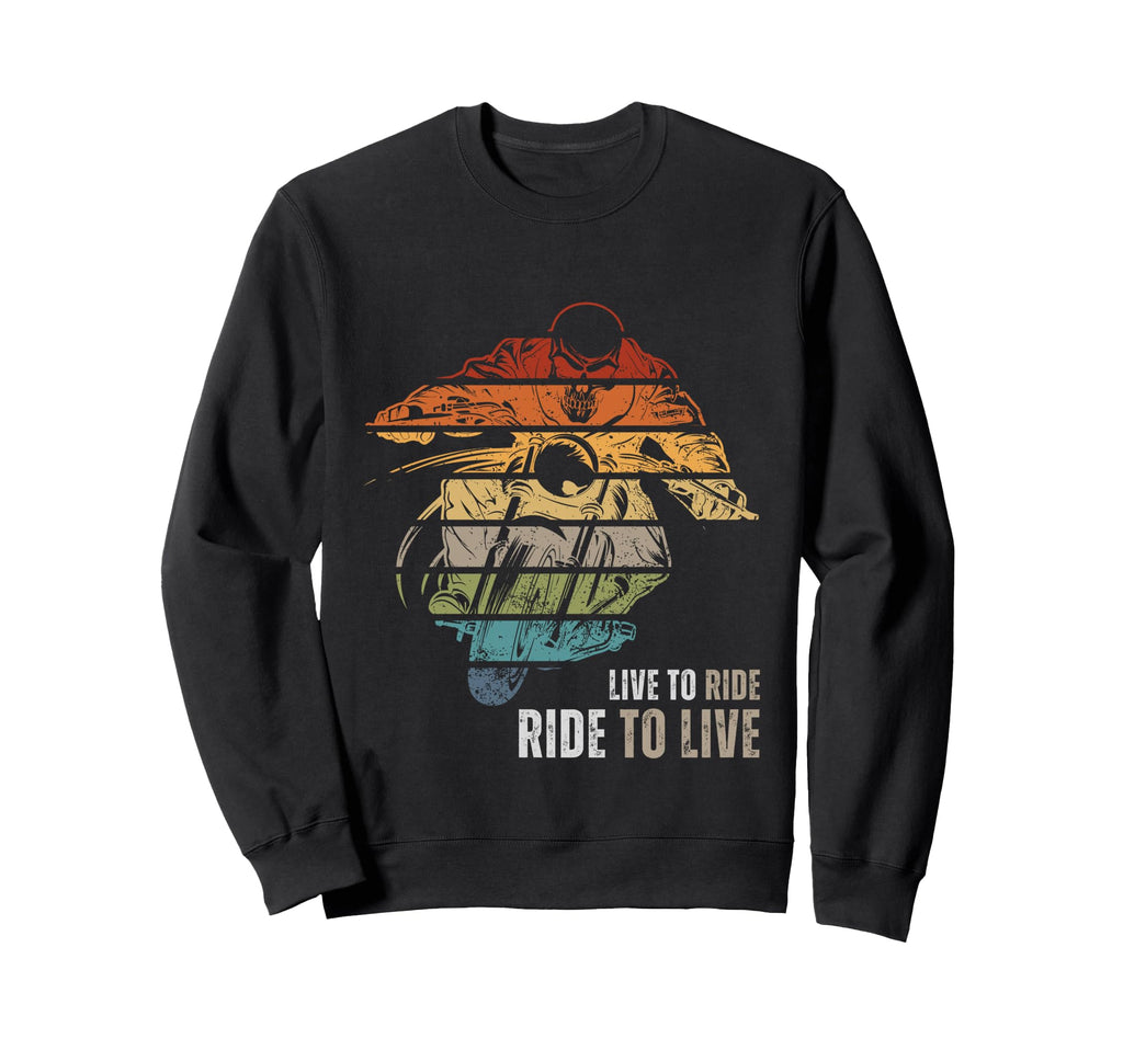 Motorcycle Biker Skeleton 80S 90S Sweatshirt - Minimalist Print Men Women - T-Shirt, Sweatshirt, Hoodie