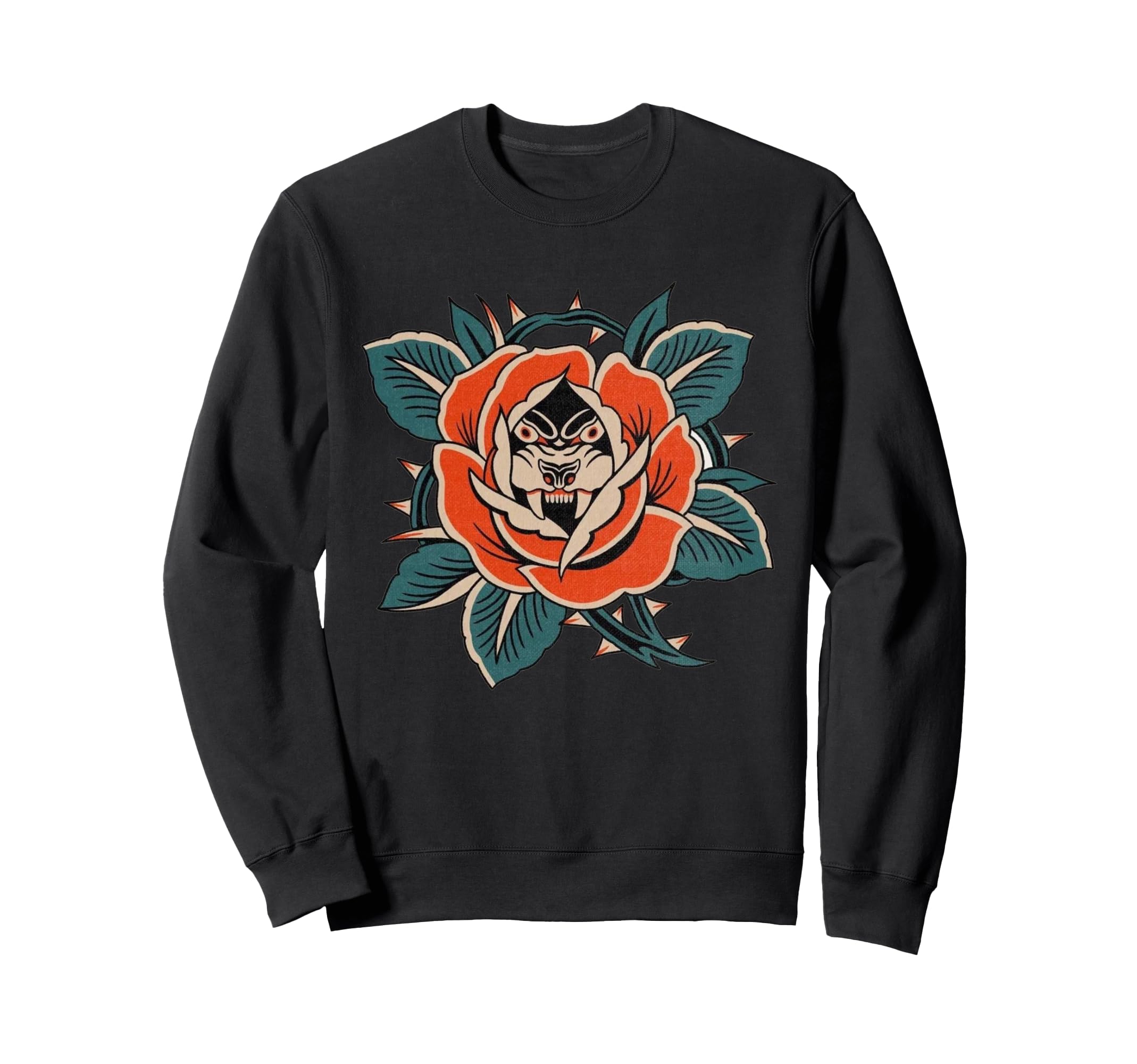 Rose Panther Thorn Traditional Sweatshirt - Unique Graphic for Adults - T-Shirt, Sweatshirt, Hoodie