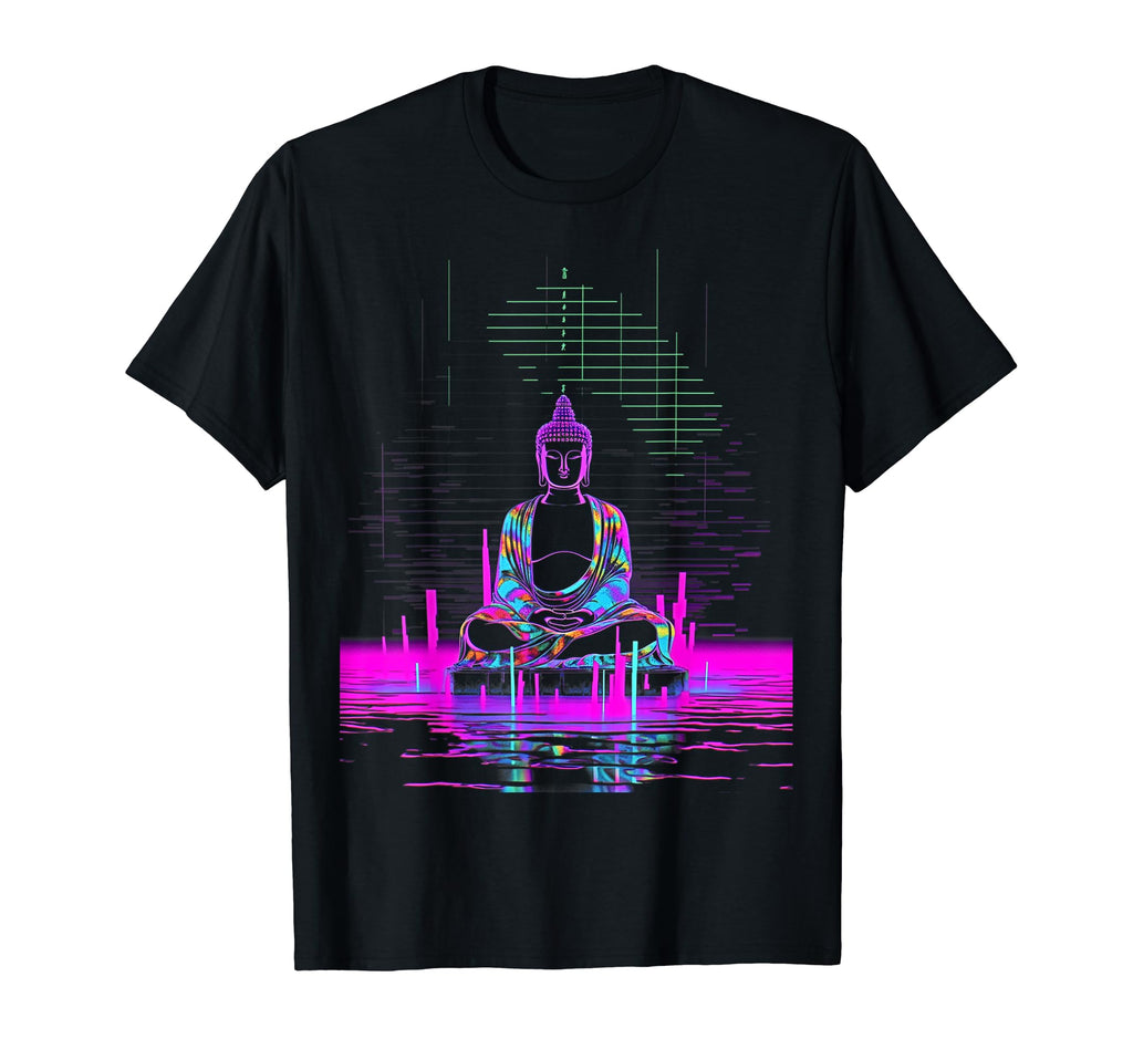 Vaporwave Buddha 80S Synthwave 7 T-Shirt - Casual Everyday Wear Unisex - T-Shirt, Sweatshirt, Hoodie
