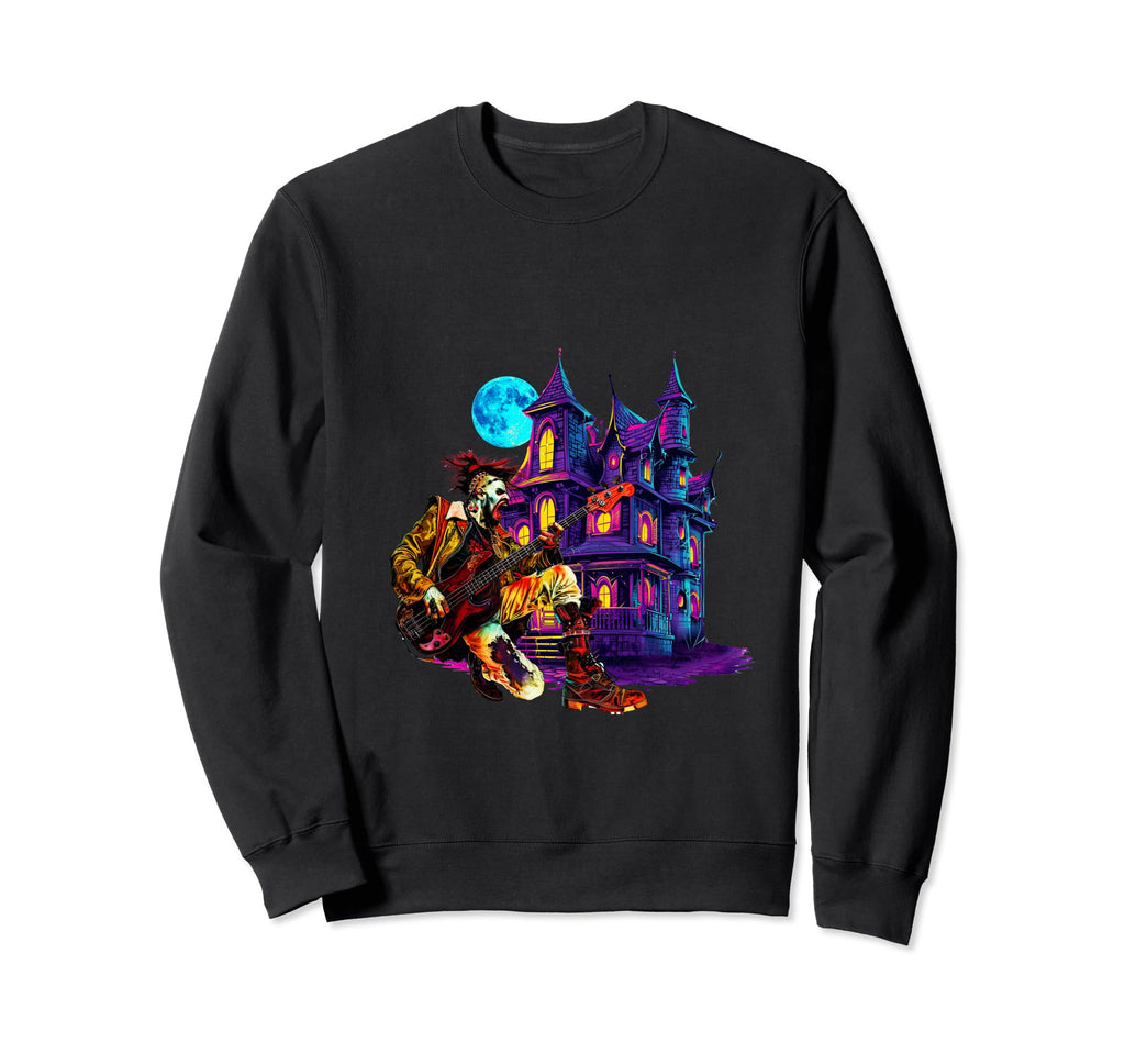 80S 90S Streetwear Rocker Zombie Bass Sweatshirt - Unique Graphic Unisex - T-Shirt, Sweatshirt, Hoodie