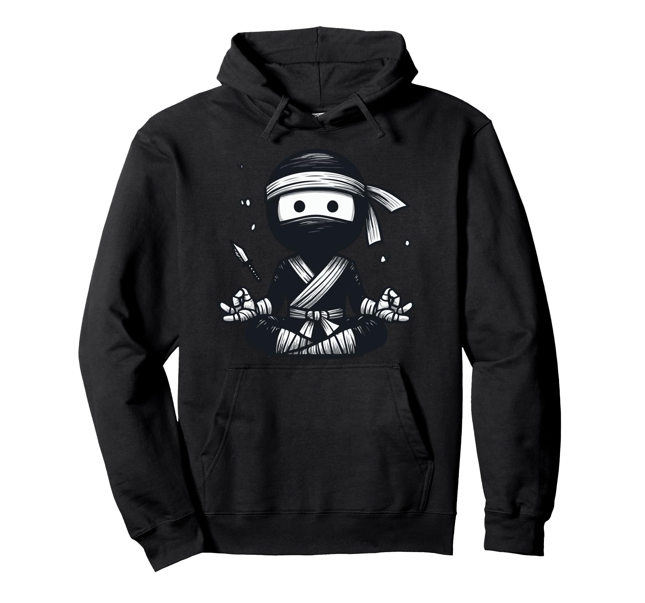 Meditation Ninja Yoga Pose Relaxing Animal Hoodie - Custom Art Print Unisex - T-Shirt, Sweatshirt, Hoodie