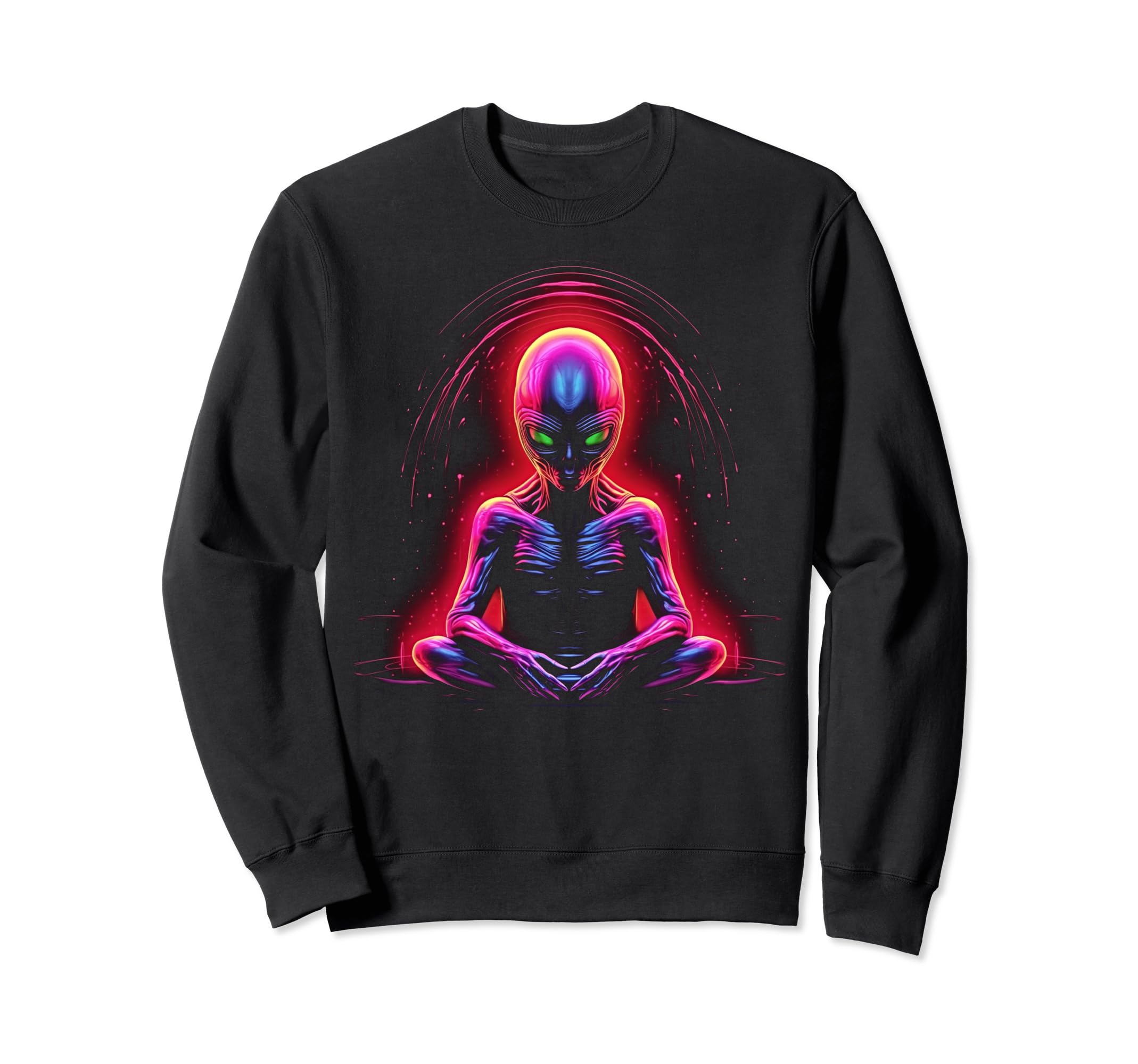 Synthwave Alien Buddha Cyberpunk Sweatshirt - Streetwear Style Men Women - T-Shirt, Sweatshirt, Hoodie