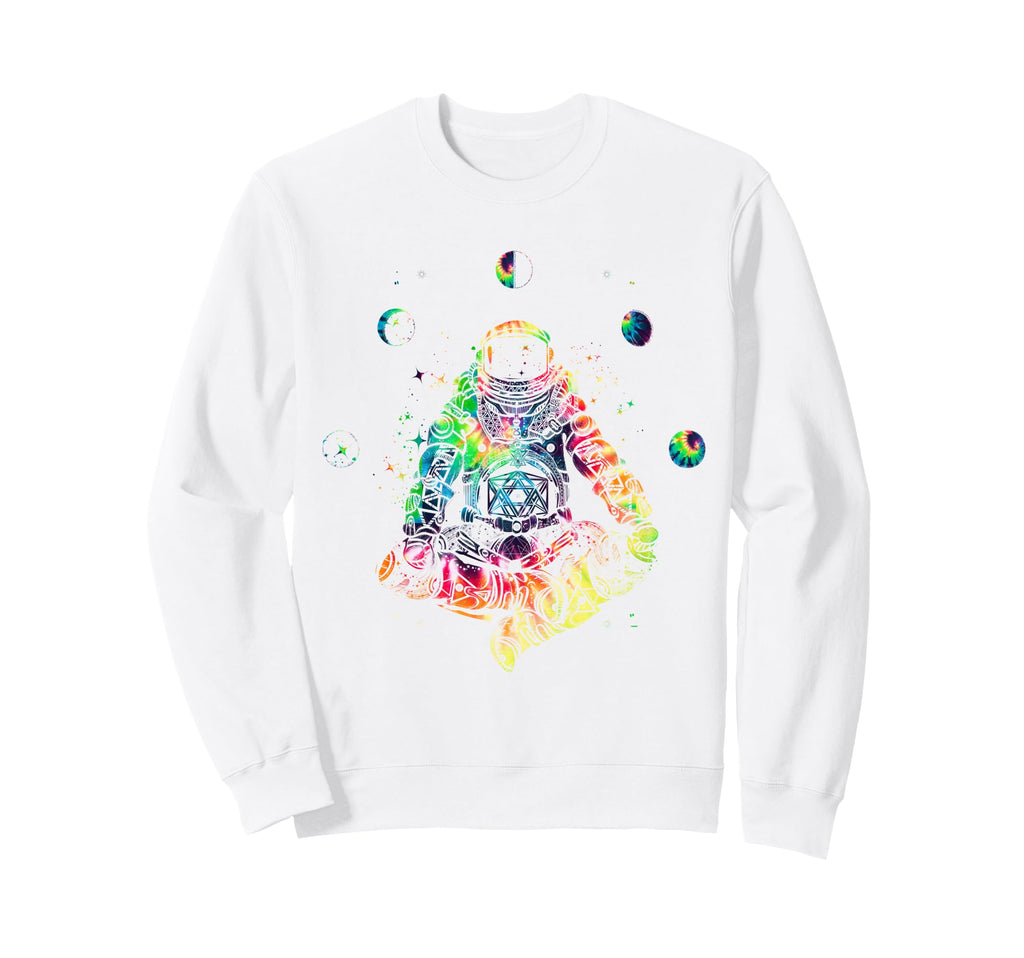Tie Dye Astronaut Yoga Meditation Sweatshirt - Custom Art Print Unisex - T-Shirt, Sweatshirt, Hoodie