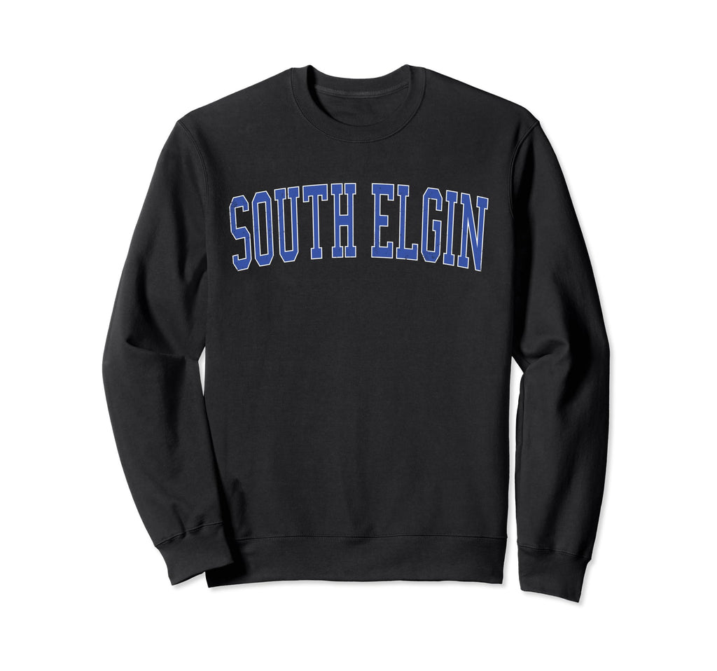 South Elgin Il Distressed Blue Sweatshirt - Trendy Graphic for Adults - T-Shirt, Sweatshirt, Hoodie