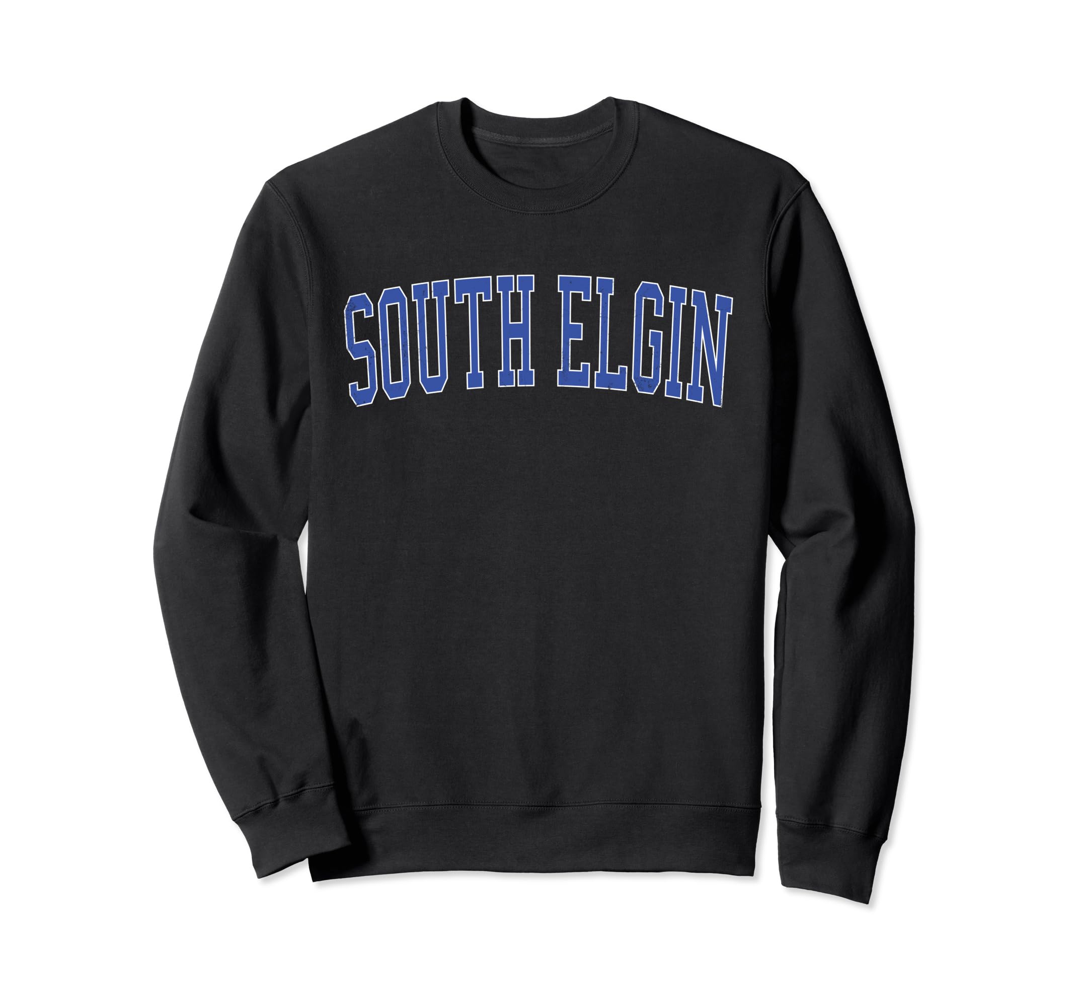 South Elgin Il Distressed Blue Sweatshirt - Trendy Graphic for Adults - T-Shirt, Sweatshirt, Hoodie