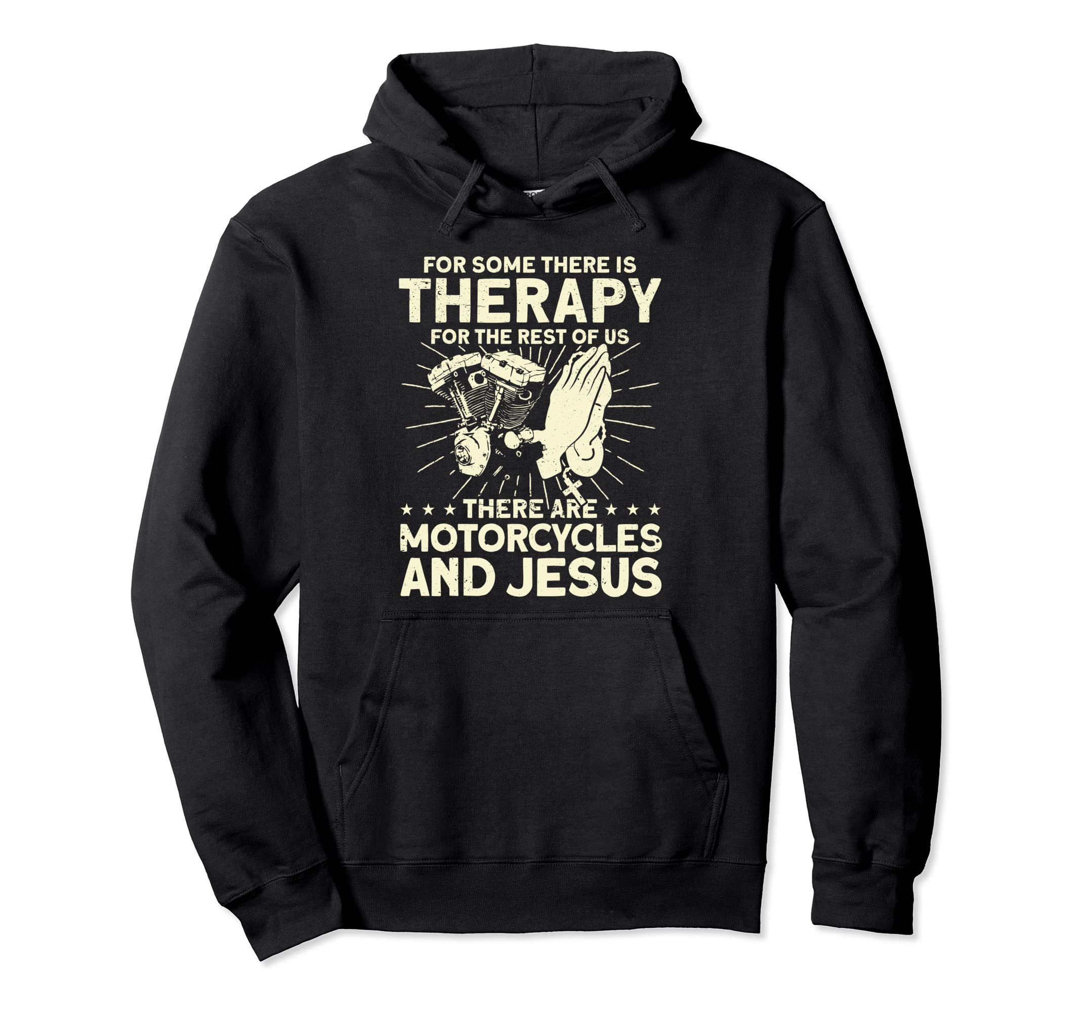 Christian Motorcycle Biker Hoodie - Minimalist Print for Adults - T-Shirt, Sweatshirt, Hoodie