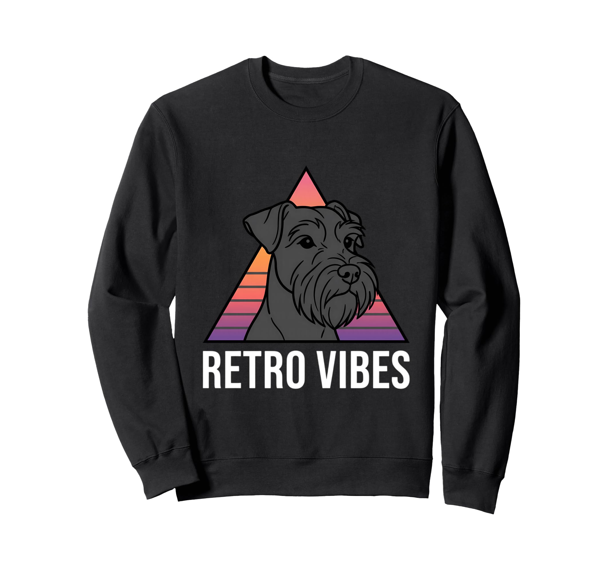 Schnauzer Peeking 80S Synthwave Sweatshirt - Unique Graphic for Adults - T-Shirt, Sweatshirt, Hoodie