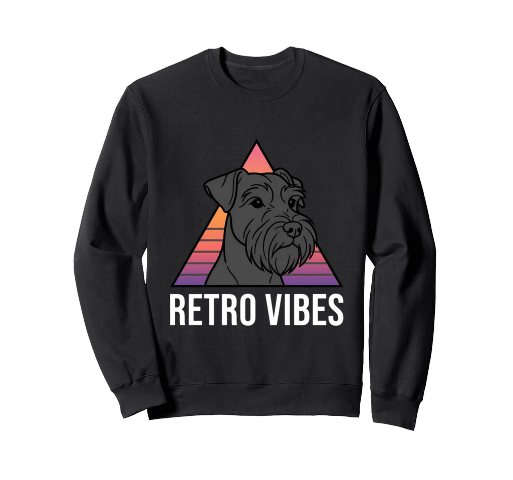 Schnauzer Peeking 80S Synthwave Vibes Sweatshirt - Aesthetic Graphic Unisex - T-Shirt, Sweatshirt, Hoodie