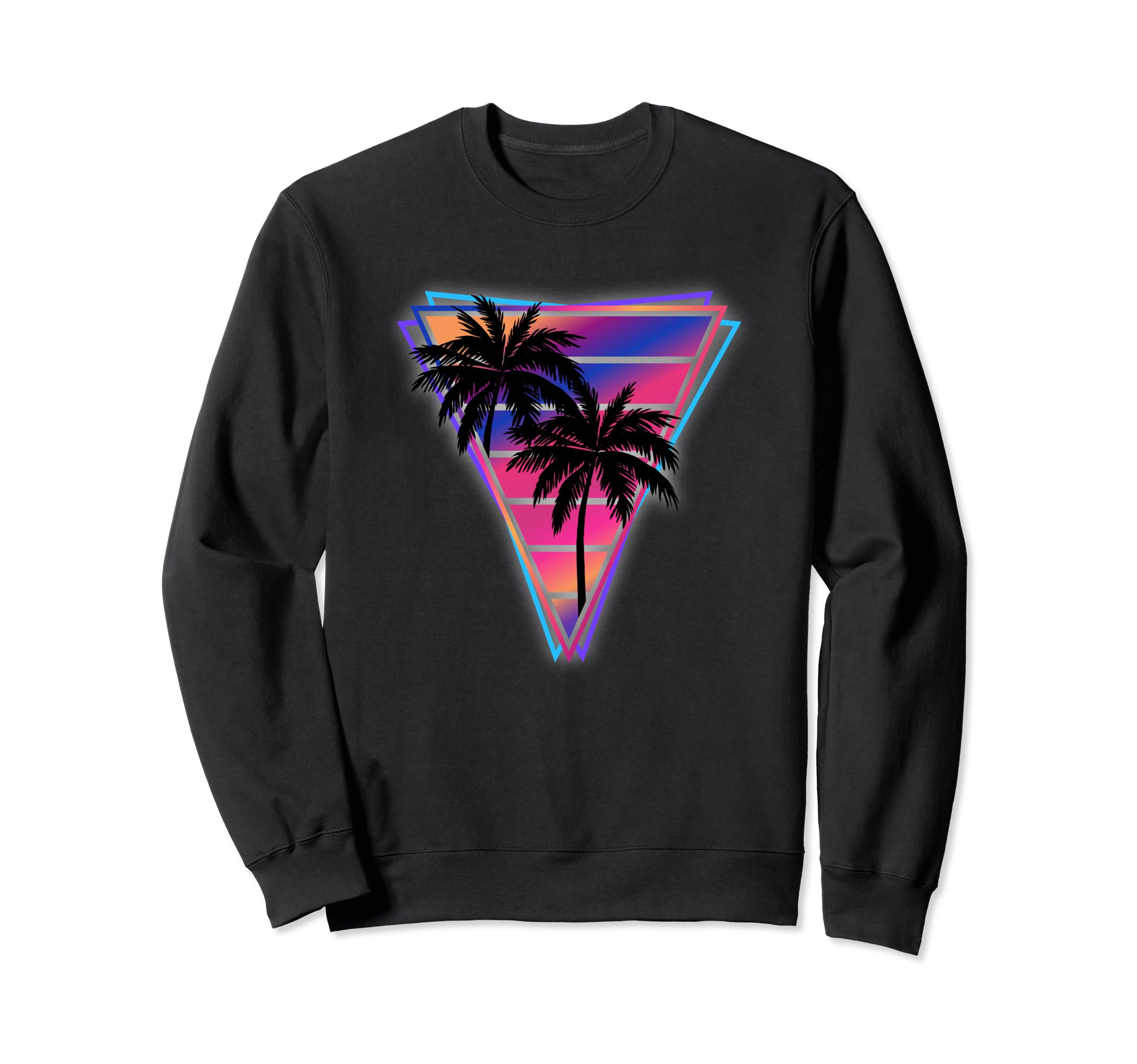 Synthwave Vaporwave Triangle Palm Sweatshirt - Minimalist Print for Adults - T-Shirt, Sweatshirt, Hoodie