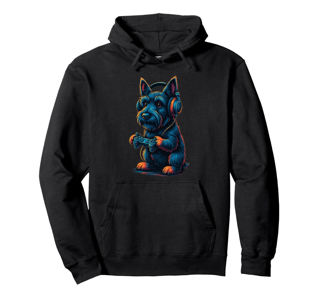 Scottish Terrier Gamer Gaming Dog Lover Hoodie - Graphic Print Unisex - T-Shirt, Sweatshirt, Hoodie