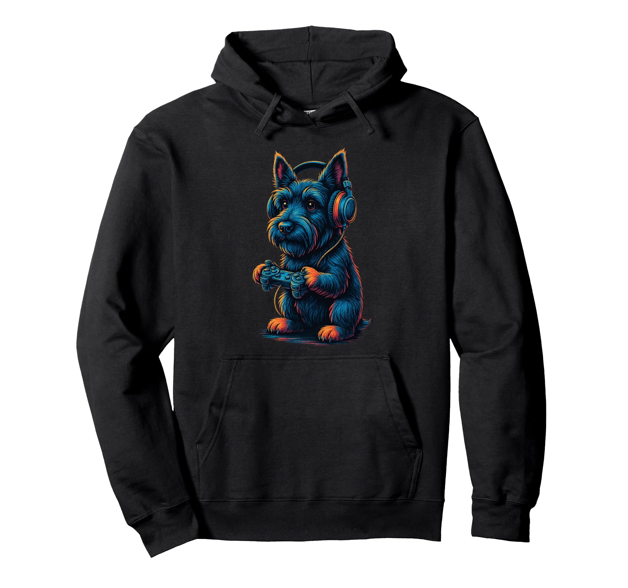 Scottish Terrier Gamer Gaming Dog Lover Hoodie - Graphic Print Unisex - T-Shirt, Sweatshirt, Hoodie