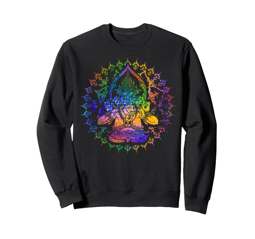 Ganesha Yoga Mandala Meditation Sweatshirt - Fun Novelty Design for Adults - T-Shirt, Sweatshirt, Hoodie