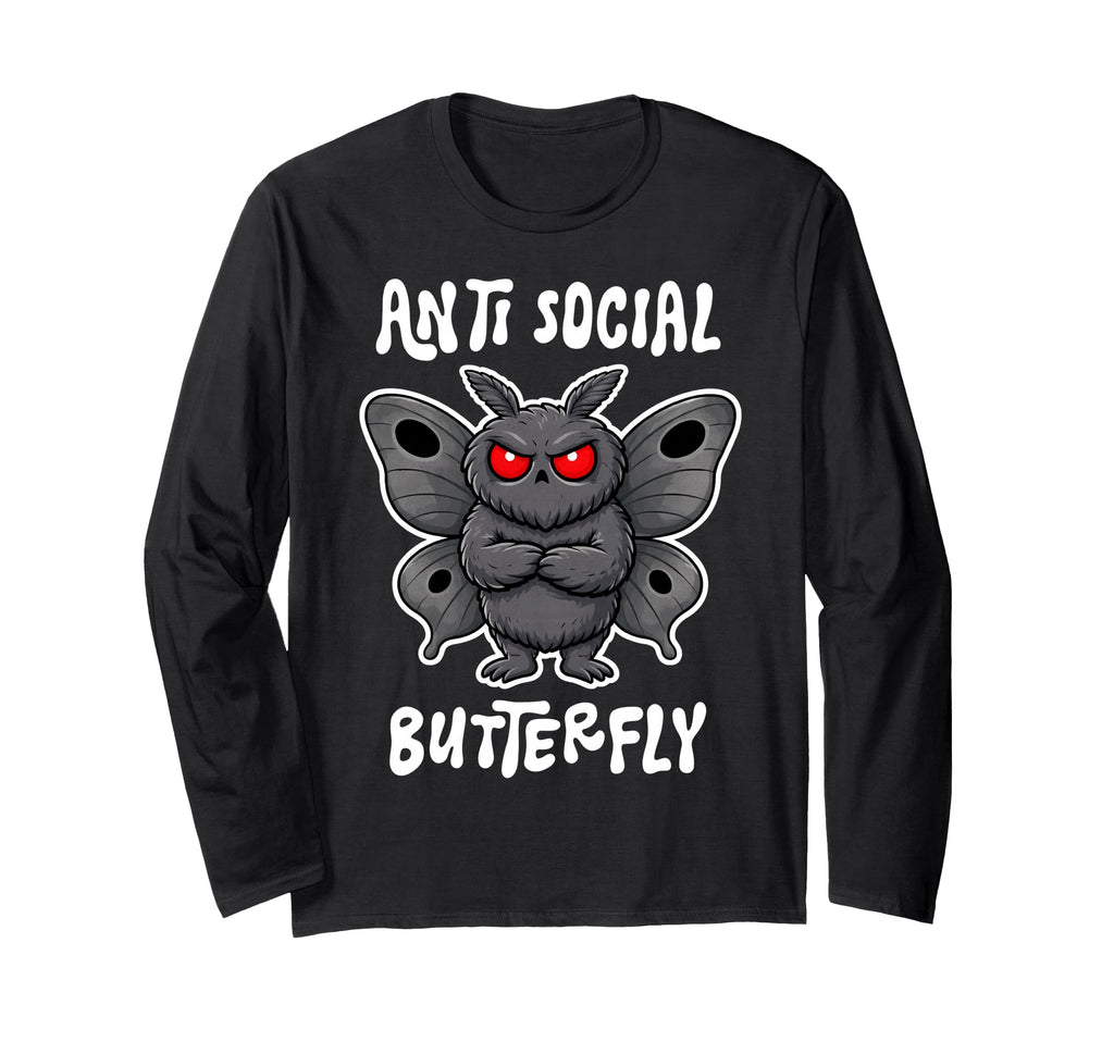 Anti Social Butterfly Funny Introvert T-Shirt - Minimalist Print Men Women - T-Shirt, Sweatshirt, Hoodie