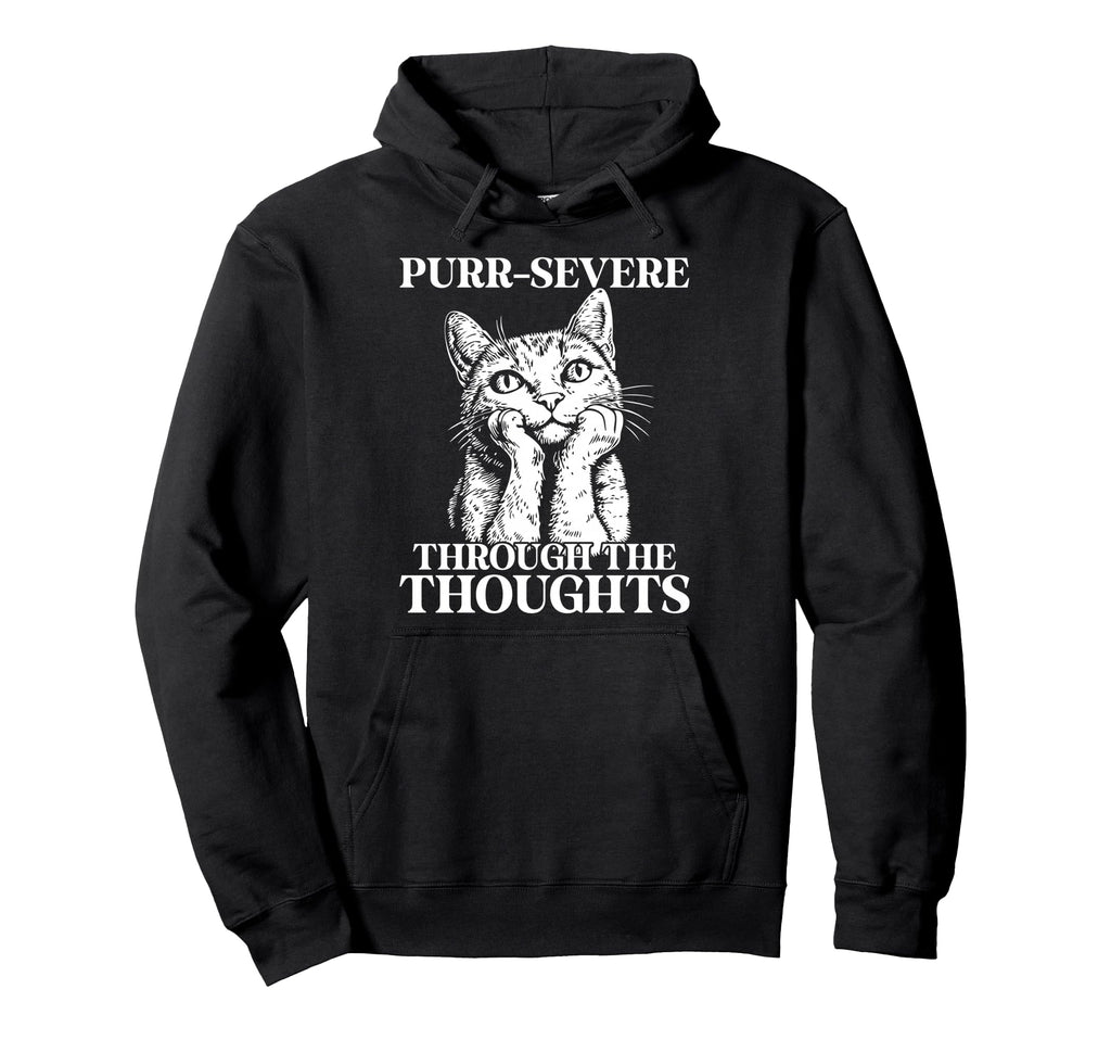 Funny Cat Overthinkers And Deep Minds Hoodie - Minimalist Print for Adults - T-Shirt, Sweatshirt, Hoodie