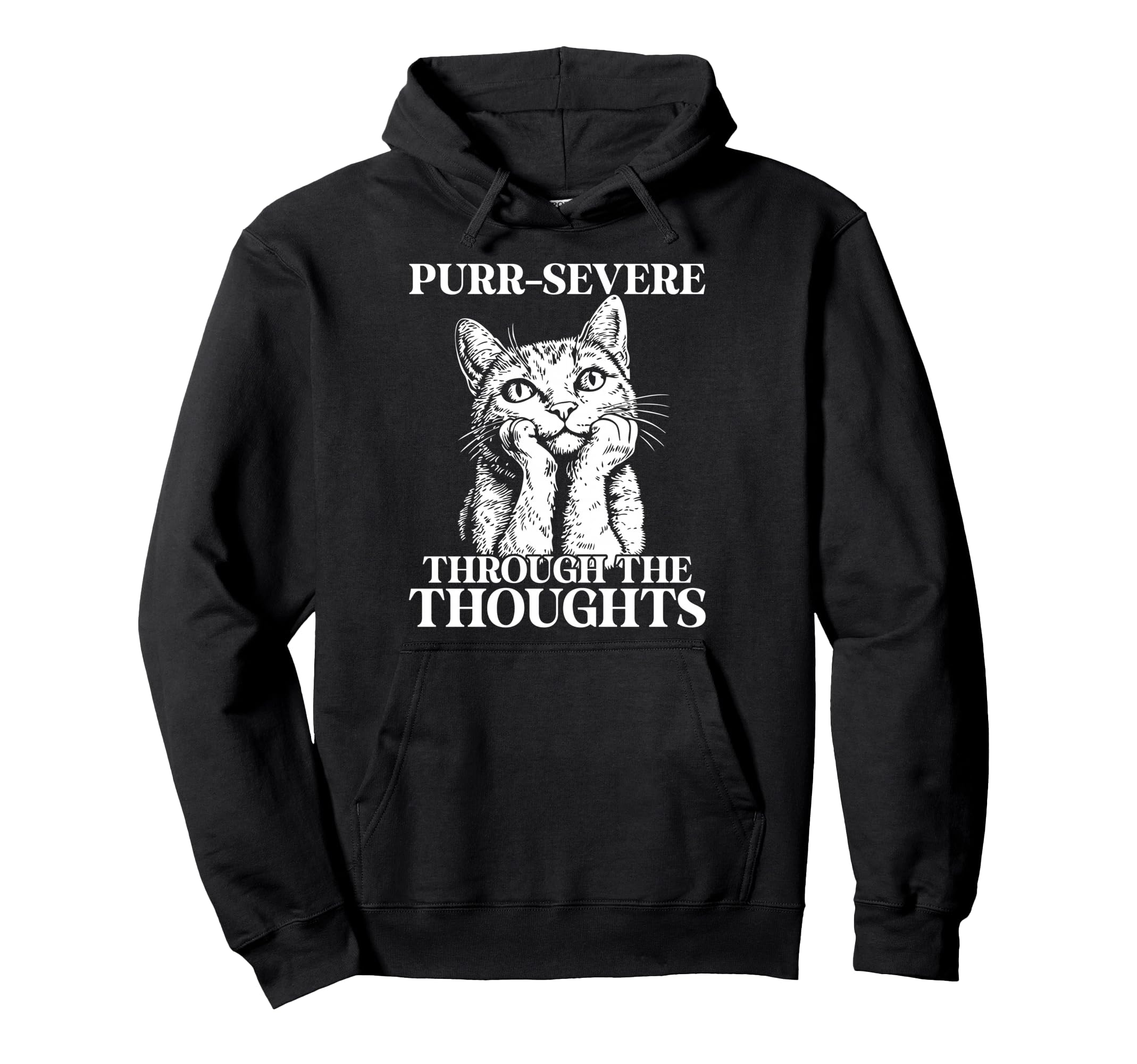 Funny Cat Overthinkers And Deep Minds Hoodie - Minimalist Print for Adults - T-Shirt, Sweatshirt, Hoodie