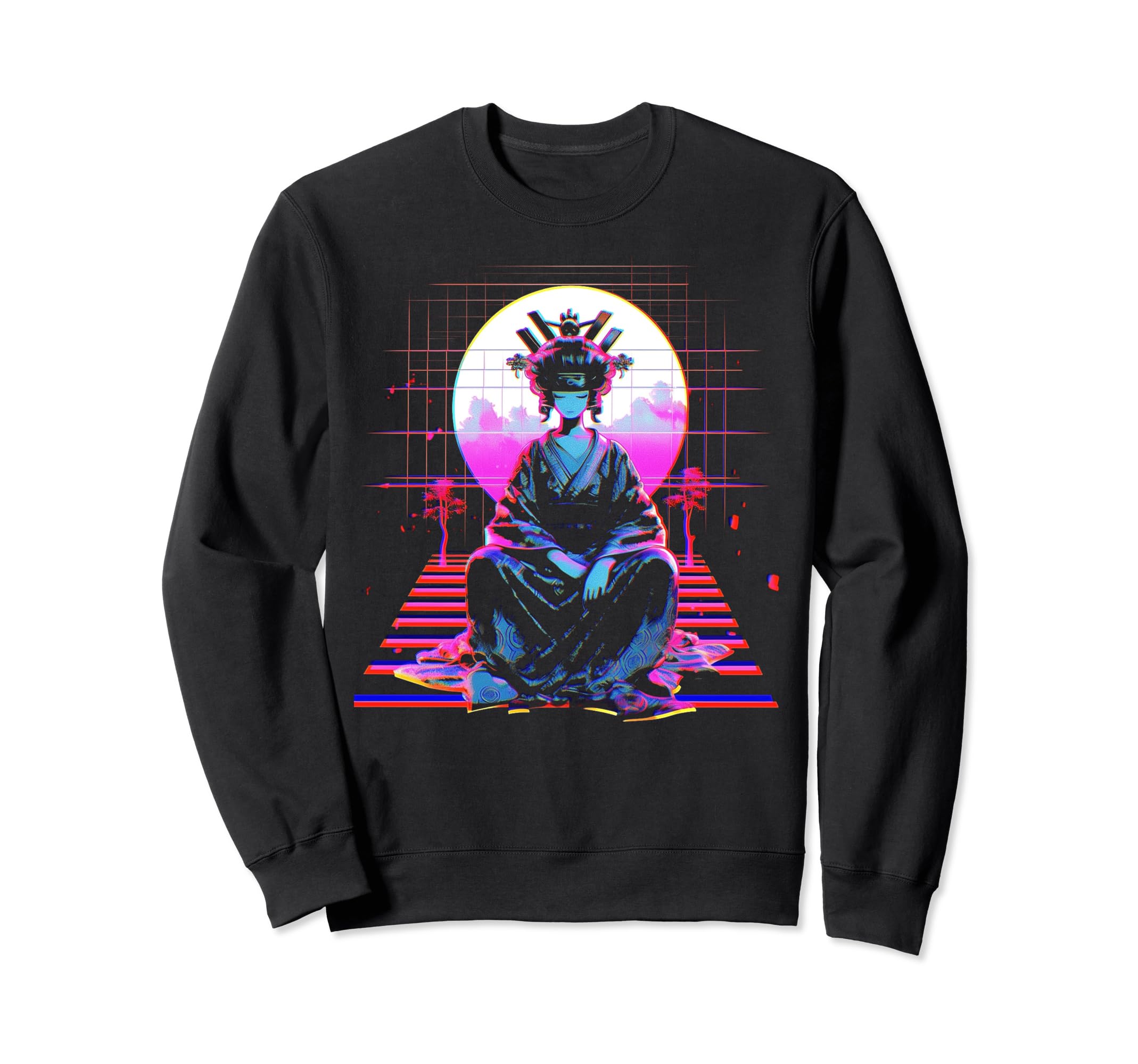Vaporwave Geisha 80S Synthwave 28 Sweatshirt - Streetwear Style for Adults - T-Shirt, Sweatshirt, Hoodie