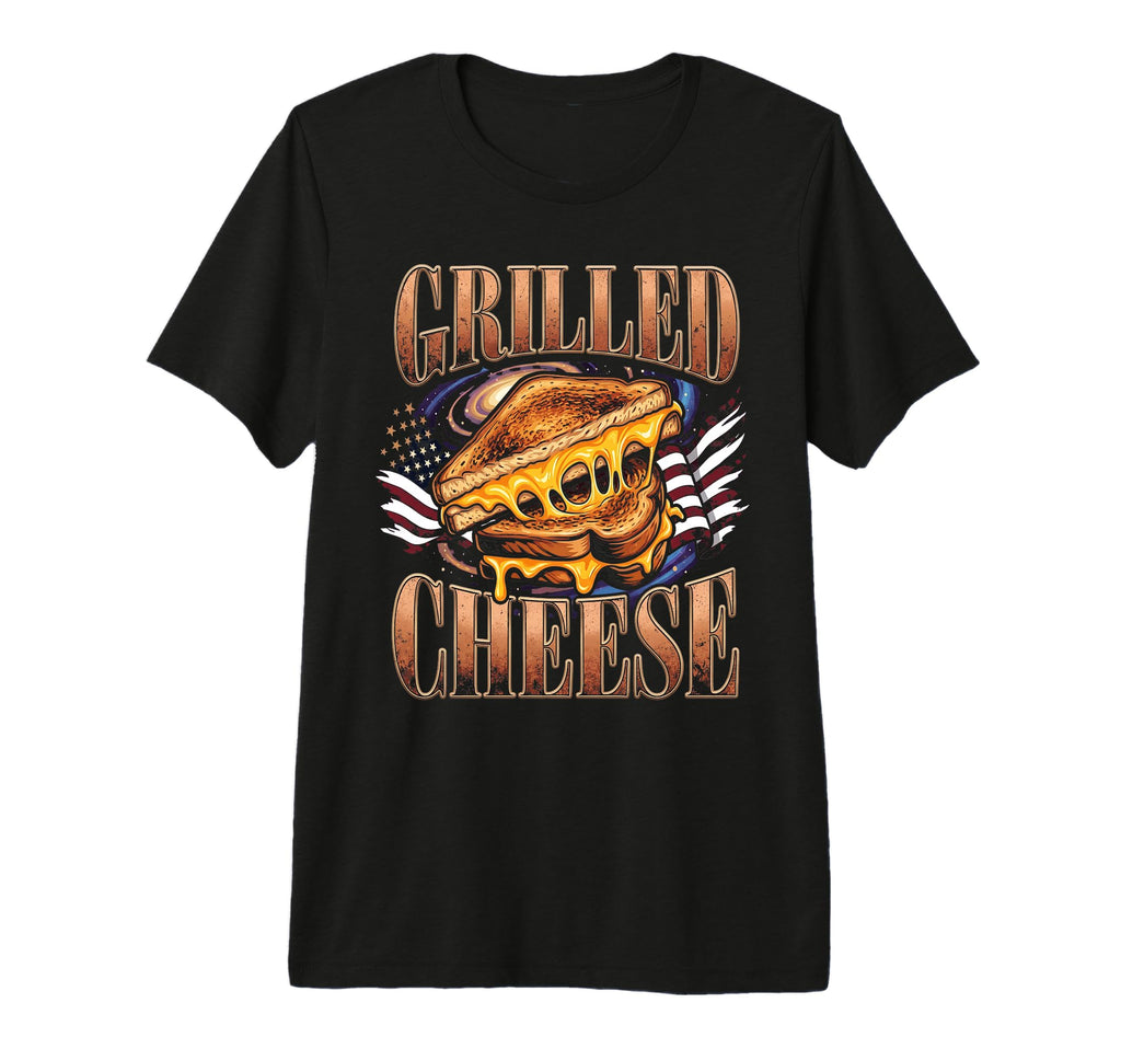 Funny Grilled Cheese Usa Flag 90S T-Shirt - Fun Novelty Design Men Women - T-Shirt, Sweatshirt, Hoodie