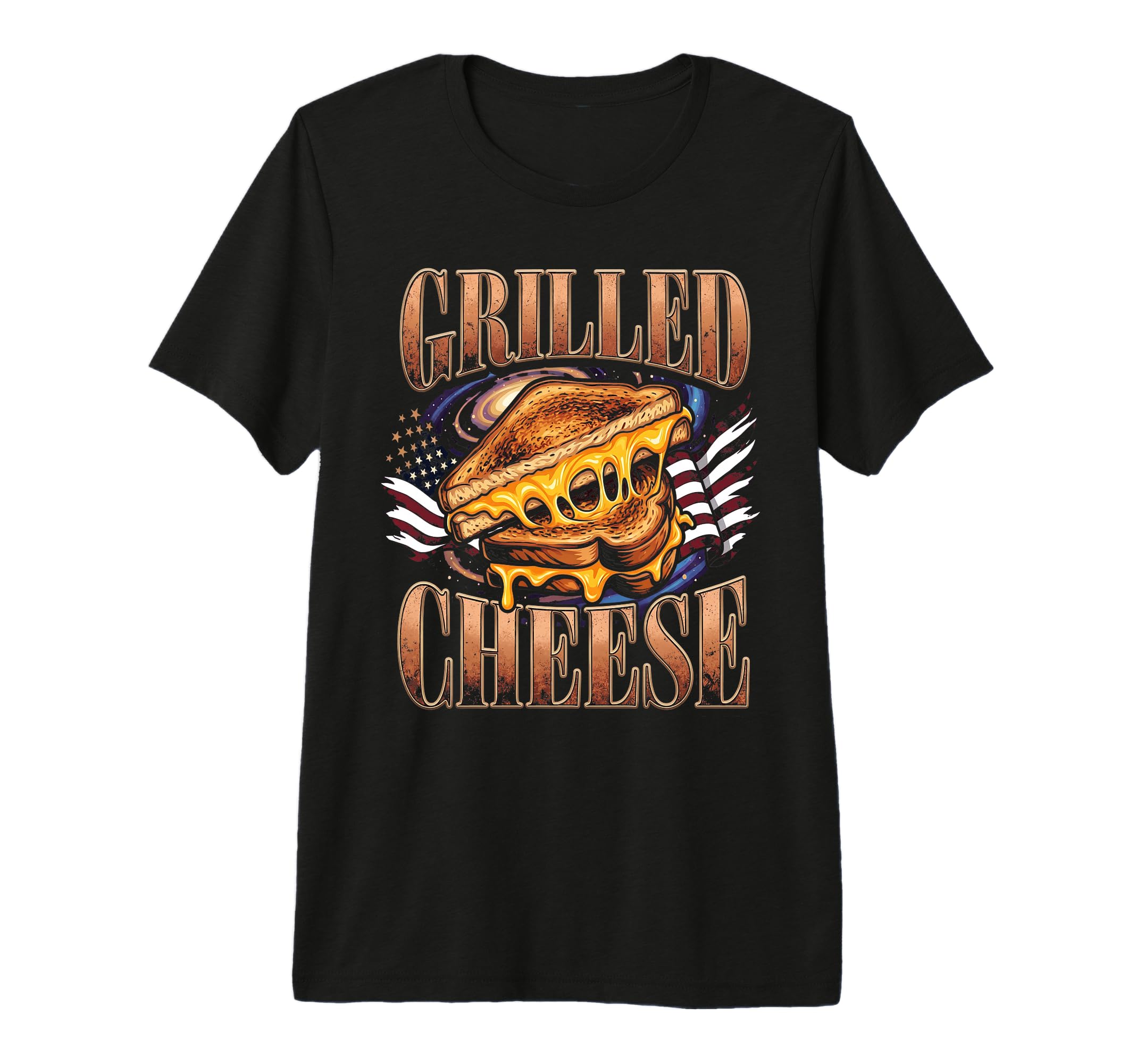 Funny Grilled Cheese Usa Flag 90S T-Shirt - Fun Novelty Design Men Women - T-Shirt, Sweatshirt, Hoodie