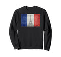 French Flag Postcard Eiffel Tower Sweatshirt - Trendy Graphic for Adults - T-Shirt, Sweatshirt, Hoodie