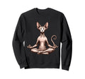 Meditation Sphynx Hairless Cat Yoga Sweatshirt - Novelty Apparel Men Women - T-Shirt, Sweatshirt, Hoodie
