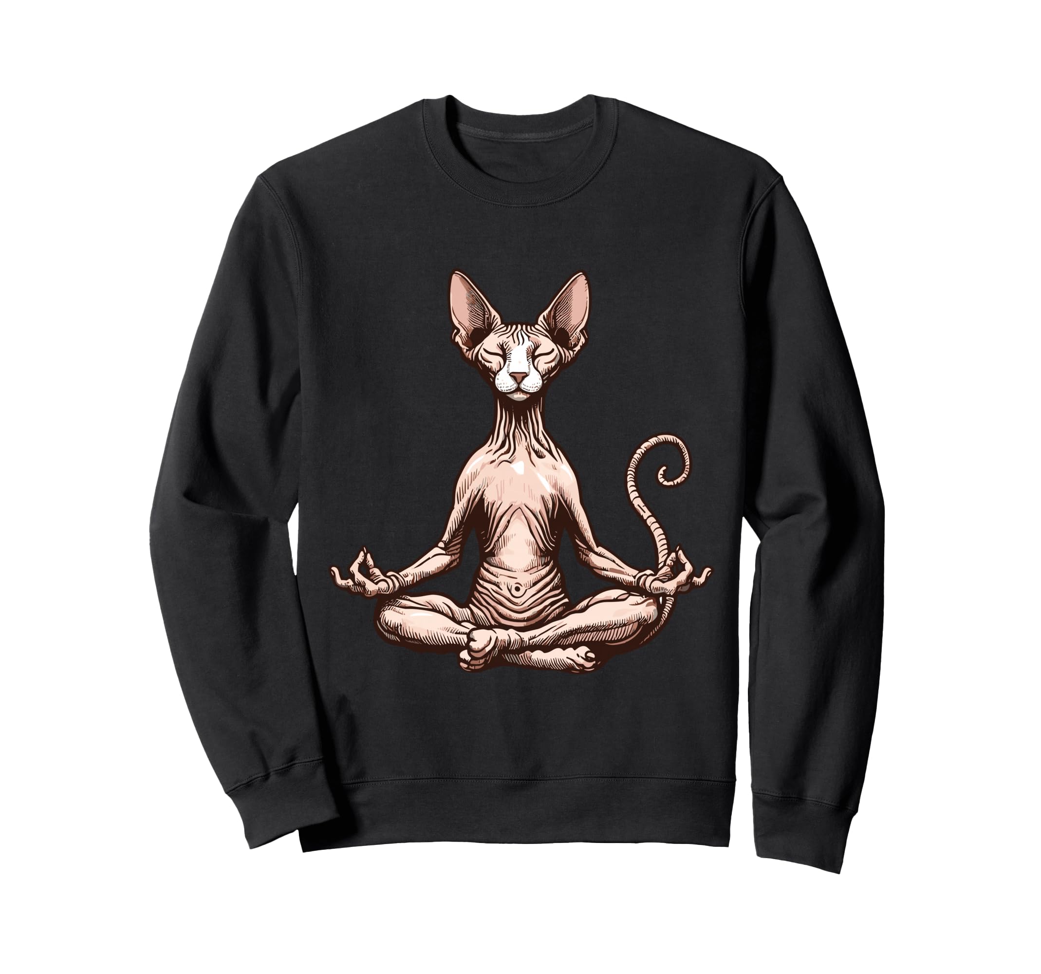 Meditation Sphynx Hairless Cat Yoga Sweatshirt - Novelty Apparel Men Women - T-Shirt, Sweatshirt, Hoodie
