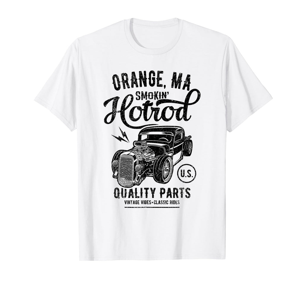 Orange Ma Usa Hotrod Car T-Shirt - Unique Graphic Men Women - T-Shirt, Sweatshirt, Hoodie