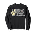 Motorcycle Biker Peace Love Sweatshirt - Unique Graphic for Adults - T-Shirt, Sweatshirt, Hoodie