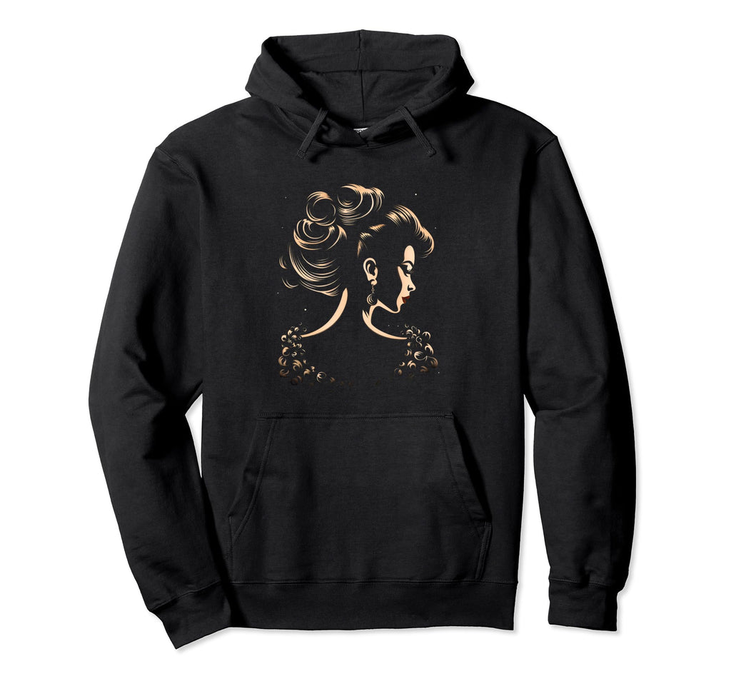 Pinup Hairstyle Silhouette Hoodie - Casual Everyday Wear Unisex - T-Shirt, Sweatshirt, Hoodie