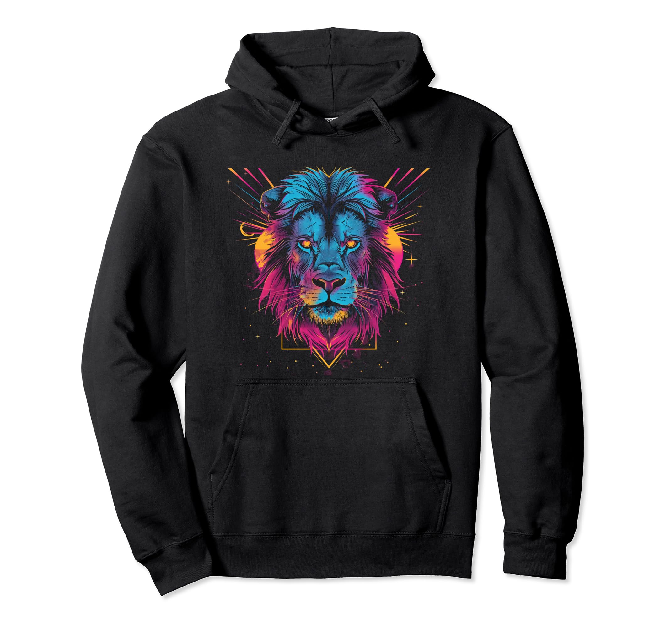 Lion Vaporwave Aesthetic Synthwave 80S Hoodie - Aesthetic Graphic Unisex - T-Shirt, Sweatshirt, Hoodie