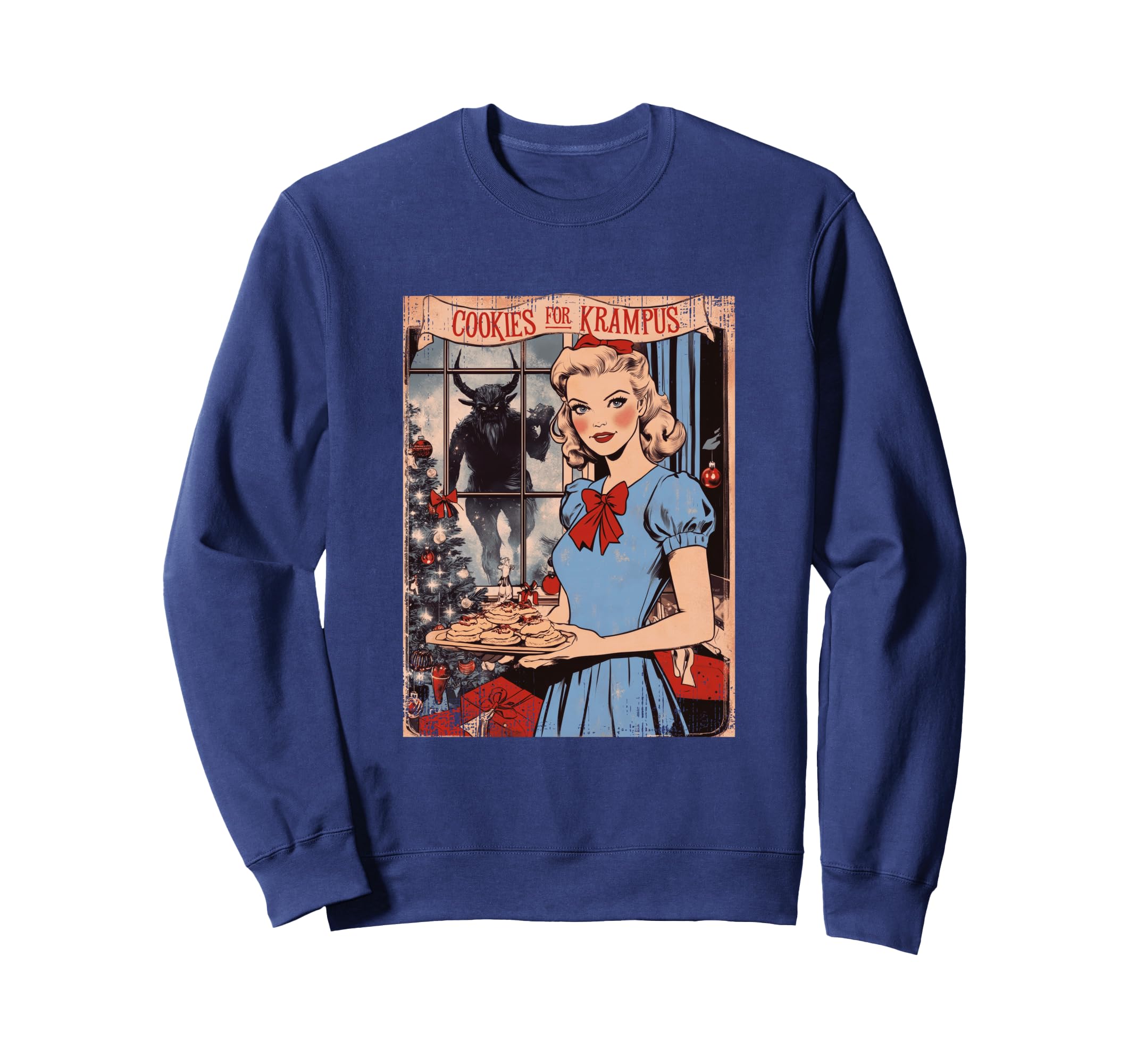 Old Postcard Cookies Krampus Art Sweatshirt - Aesthetic Graphic Men Women - T-Shirt, Sweatshirt, Hoodie