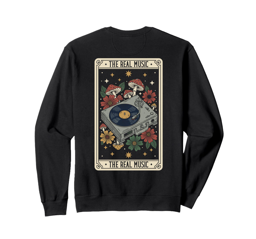Real Music Vinyl Record Player Sweatshirt - Novelty Apparel Men Women - T-Shirt, Sweatshirt, Hoodie