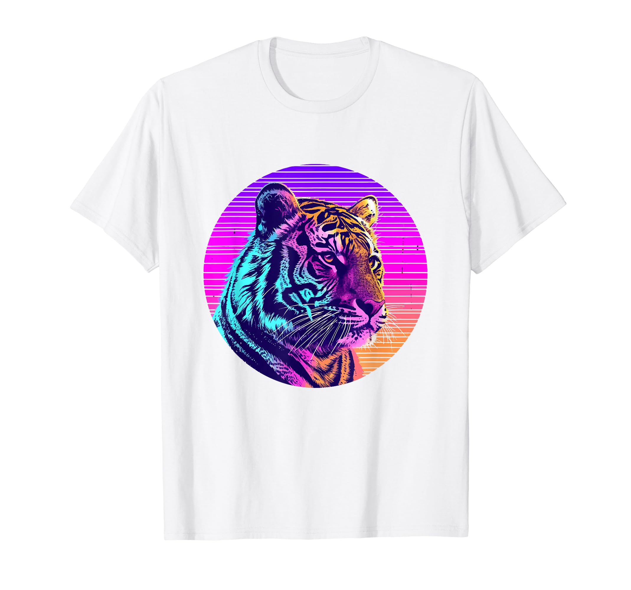 Tiger 80S Synthwave Africa Tiger T-Shirt - Graphic Print Men Women - T-Shirt, Sweatshirt, Hoodie
