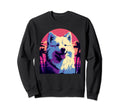 Samoyed 80S Synthwave Sunset Sweatshirt - Streetwear Style Unisex - T-Shirt, Sweatshirt, Hoodie