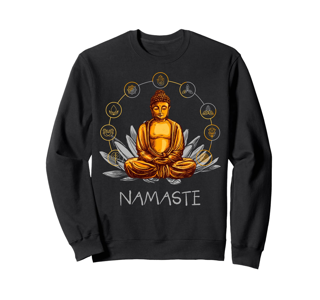 Buddha Yoga Lotus Pose Chakras Sweatshirt - Casual Everyday Wear Unisex - T-Shirt, Sweatshirt, Hoodie