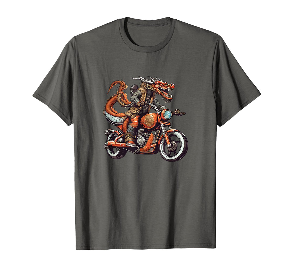 Dragon Riding Motorcycle T-Shirt - Trendy Graphic Unisex - T-Shirt, Sweatshirt, Hoodie