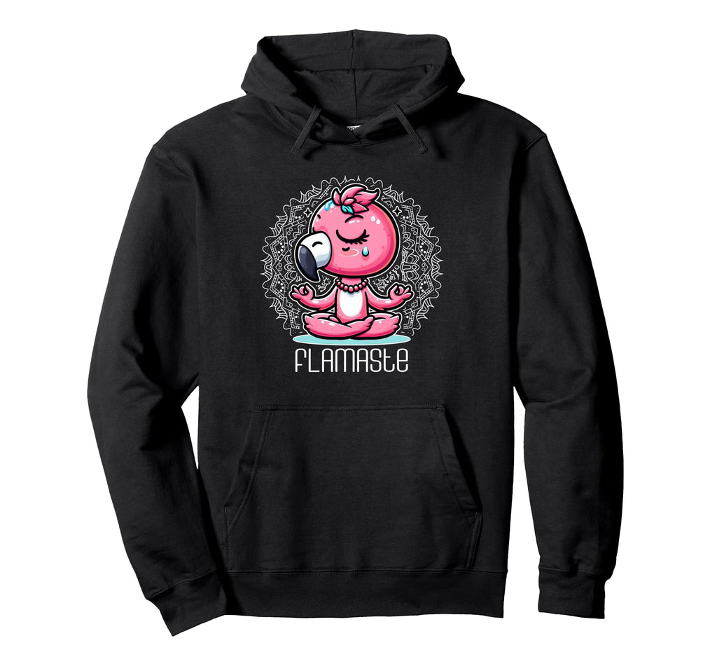 Flamaste Funny Flamingo Yoga Meditation Hoodie - Graphic Print for Adults - T-Shirt, Sweatshirt, Hoodie