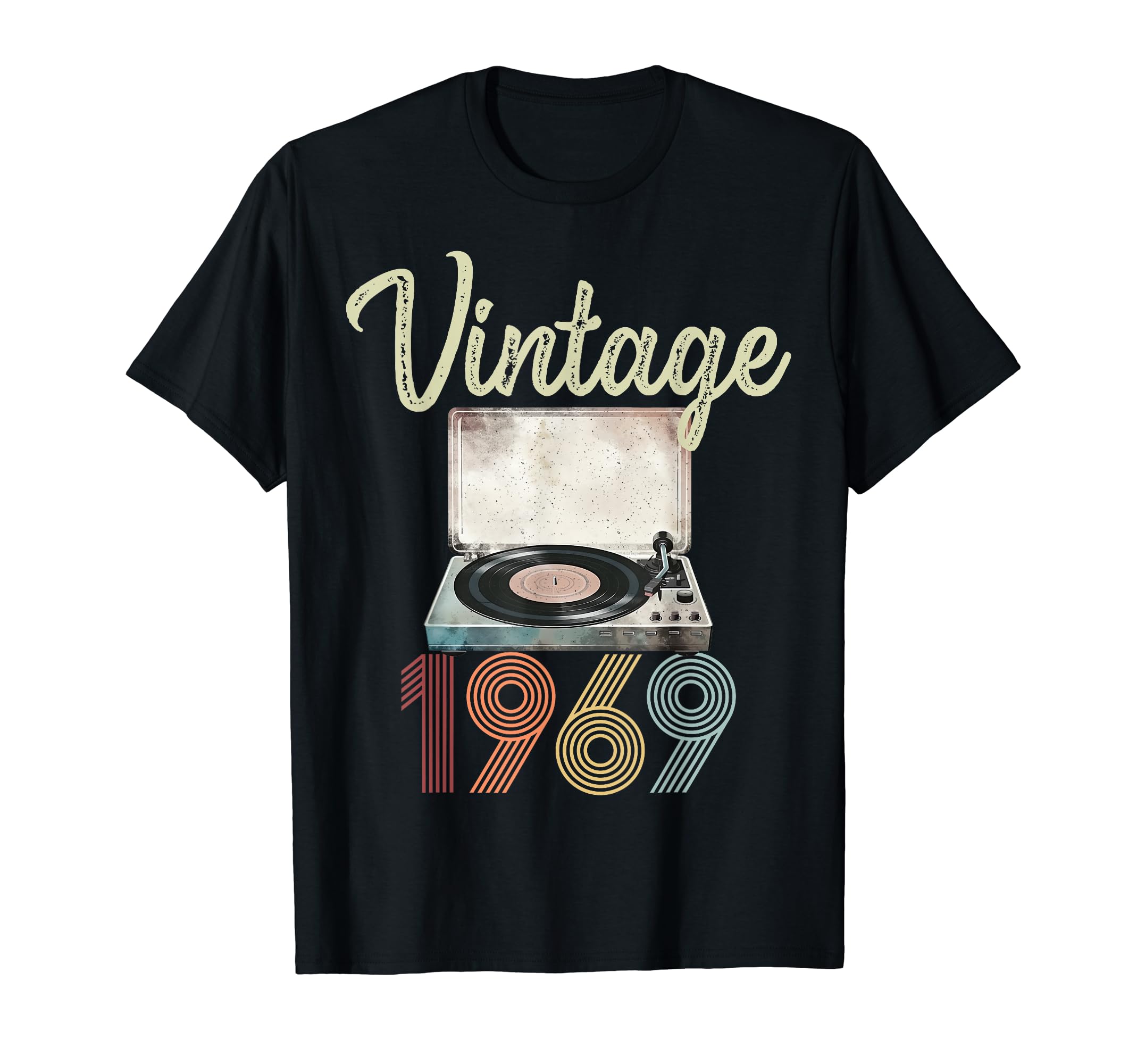 1969 Vinyl Record Player 55Th T-Shirt - Casual Everyday Wear for Adults - T-Shirt, Sweatshirt, Hoodie