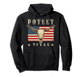 Poteet Texas Western Patriotic Skull Hoodie - Novelty Apparel Unisex - T-Shirt, Sweatshirt, Hoodie