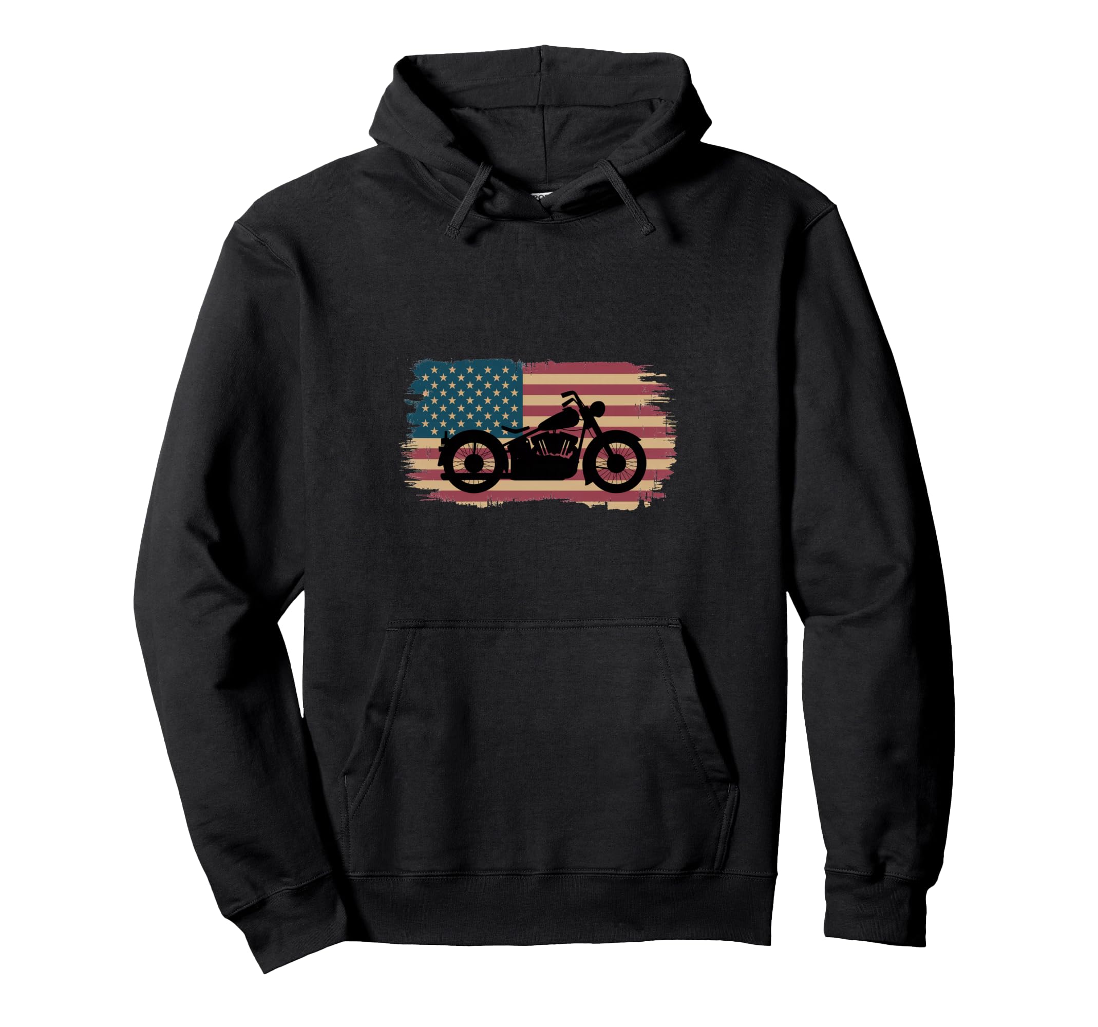 American Flag Motorcycle Hoodie - Casual Everyday Wear for Adults - T-Shirt, Sweatshirt, Hoodie