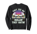 Roller Skating They See Me Rollin Sweatshirt - Minimalist Print Men Women - T-Shirt, Sweatshirt, Hoodie