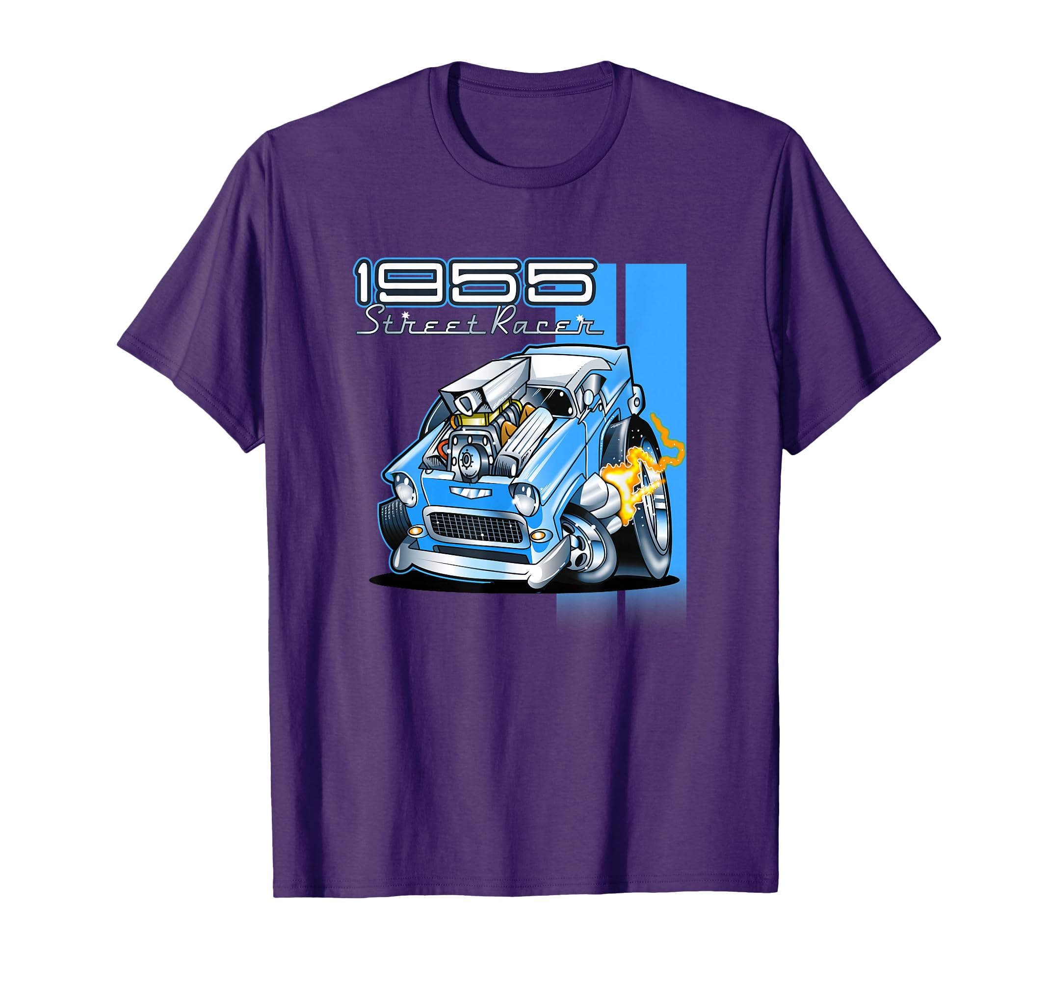 1955 Hot Rod Street Racer 50S Tooned T-Shirt - Trendy Graphic Men Women - T-Shirt, Sweatshirt, Hoodie