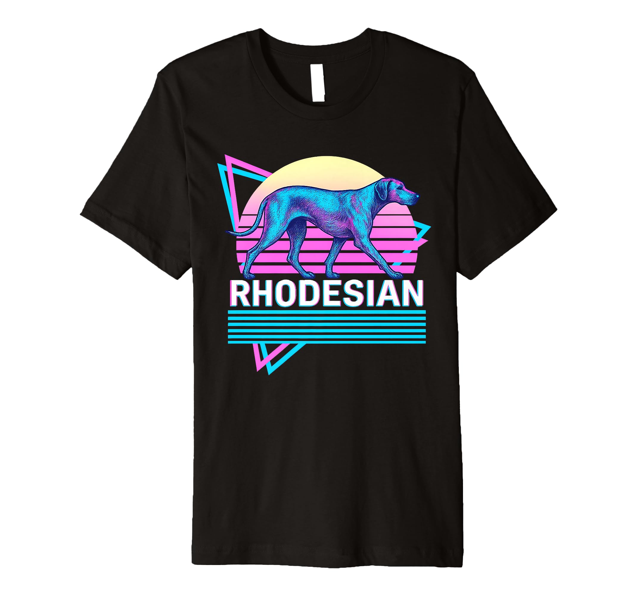 Rhodesian Ridgeback Synthwave T-Shirt - Minimalist Print Men Women - T-Shirt, Sweatshirt, Hoodie
